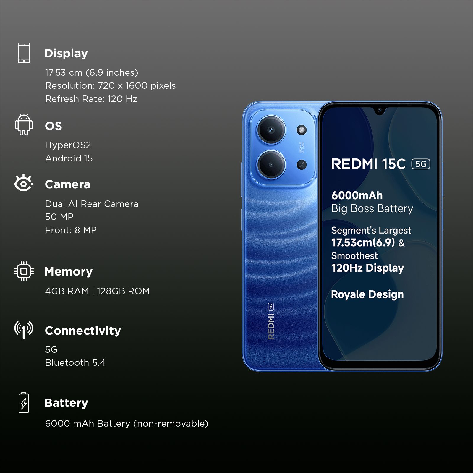 Redmi 15C 5G (4GB RAM, 128GB, Moonlight Blue) Redmi 15C 5G (4GB RAM, 128GB, Moonlight Blue)_3