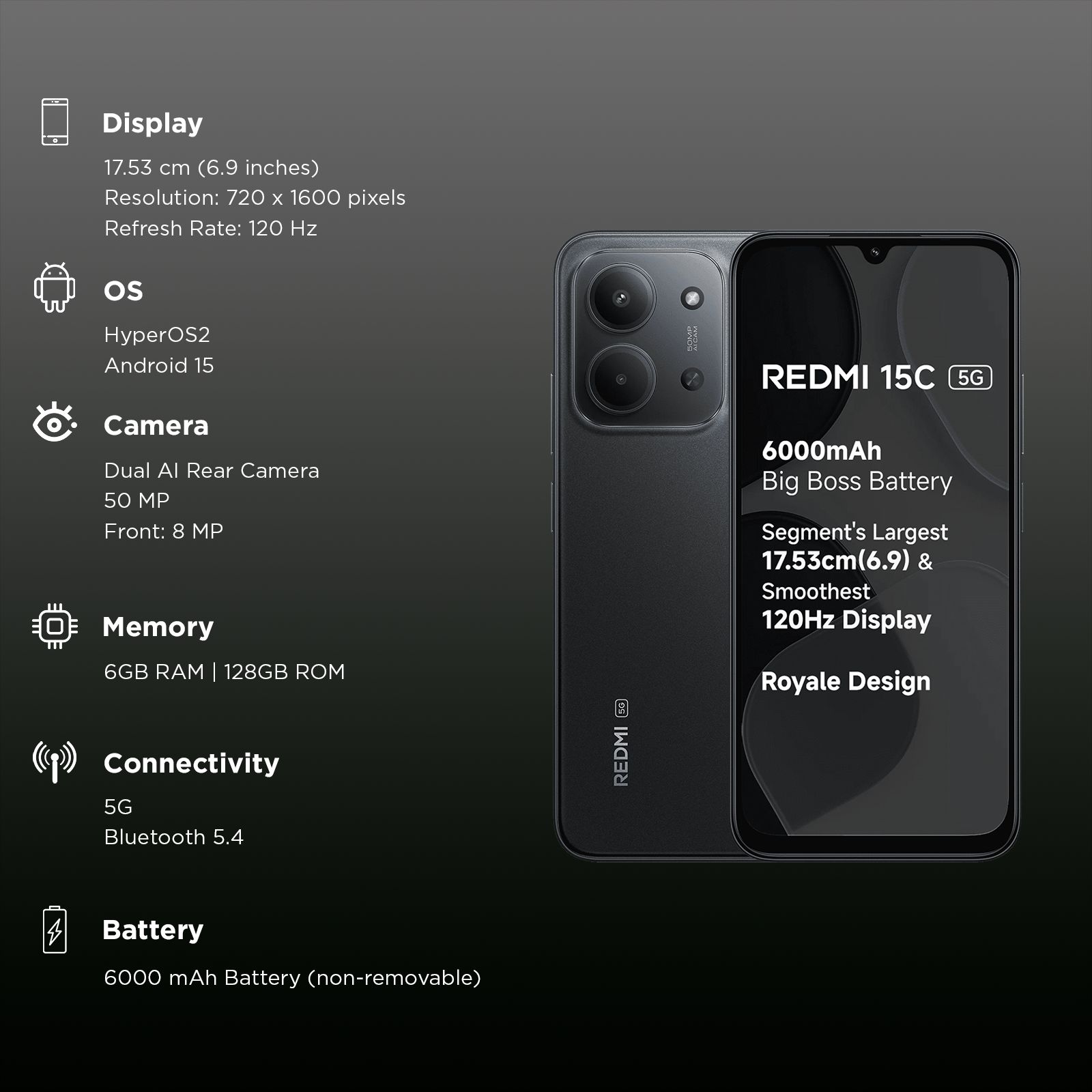 Redmi 15C 5G (6GB RAM, 128GB, Midnight Black)_3