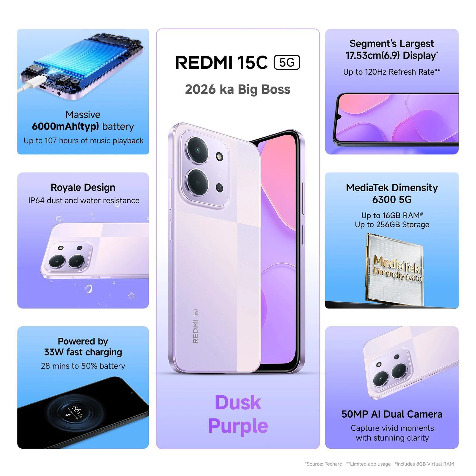 Redmi 15C 5G (6GB RAM, 128GB, Dusk Purple)_2