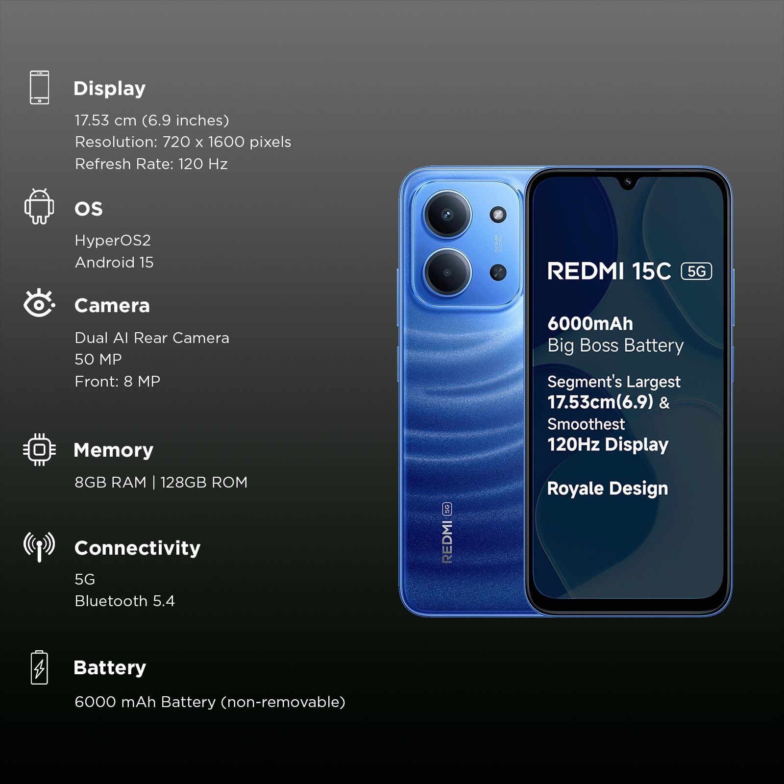 Redmi 15C 5G (8GB RAM, 128GB, Moonlight Blue)_3