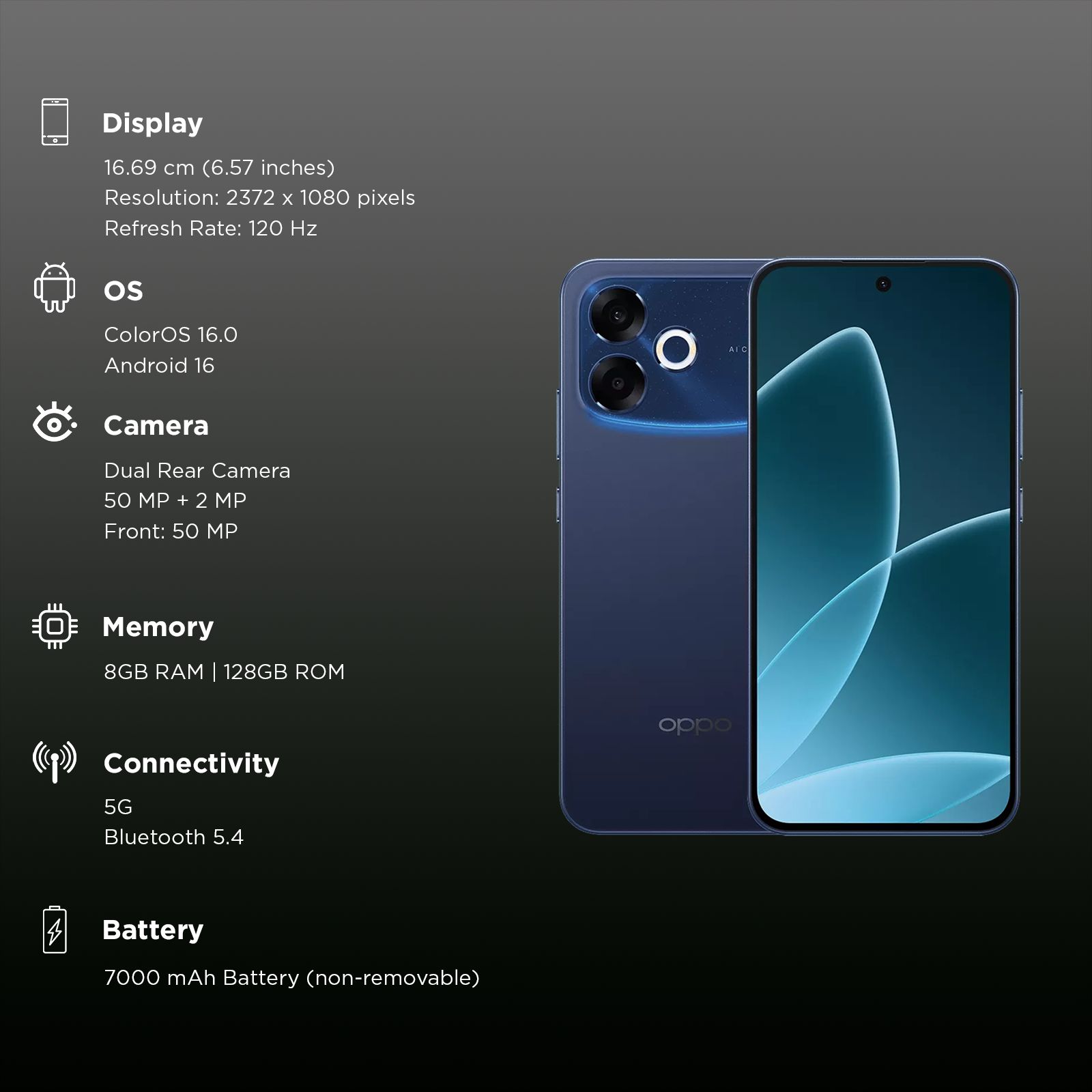 oppo F33 Pro 5G (8GB RAM, 128GB, Starry Blue)_3