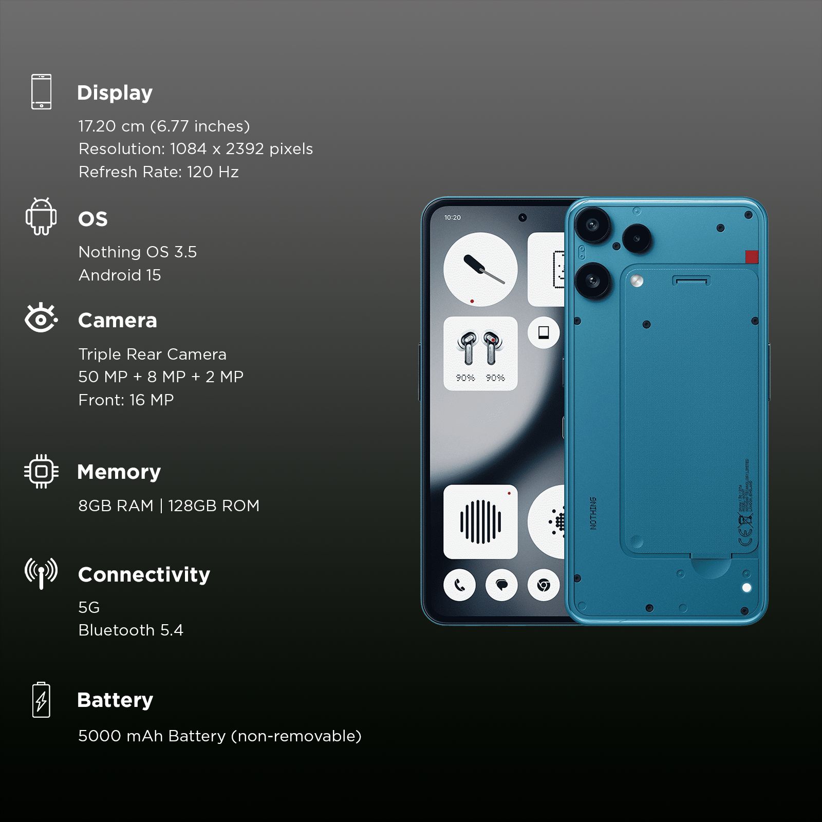 Nothing Phone 3a Lite 5G (8GB RAM, 128GB, Blue)_3