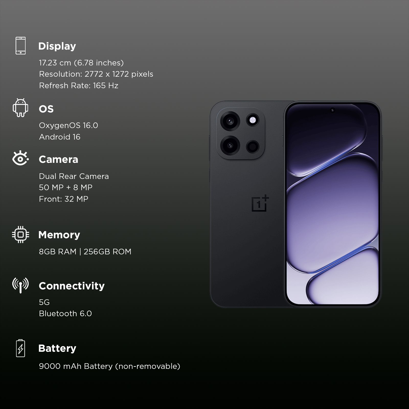 OnePlus Nord 6 5G (8GB RAM, 256GB, Pitch Black)_3