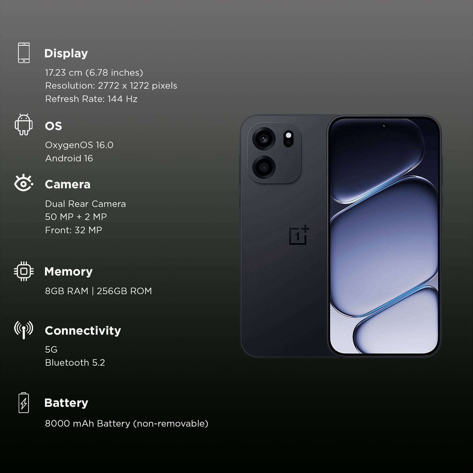 OnePlus Nord CE6 5G (8GB RAM, 256GB, Pitch Black) OnePlus Nord CE6 5G (8GB RAM, 256GB, Pitch Black)_3