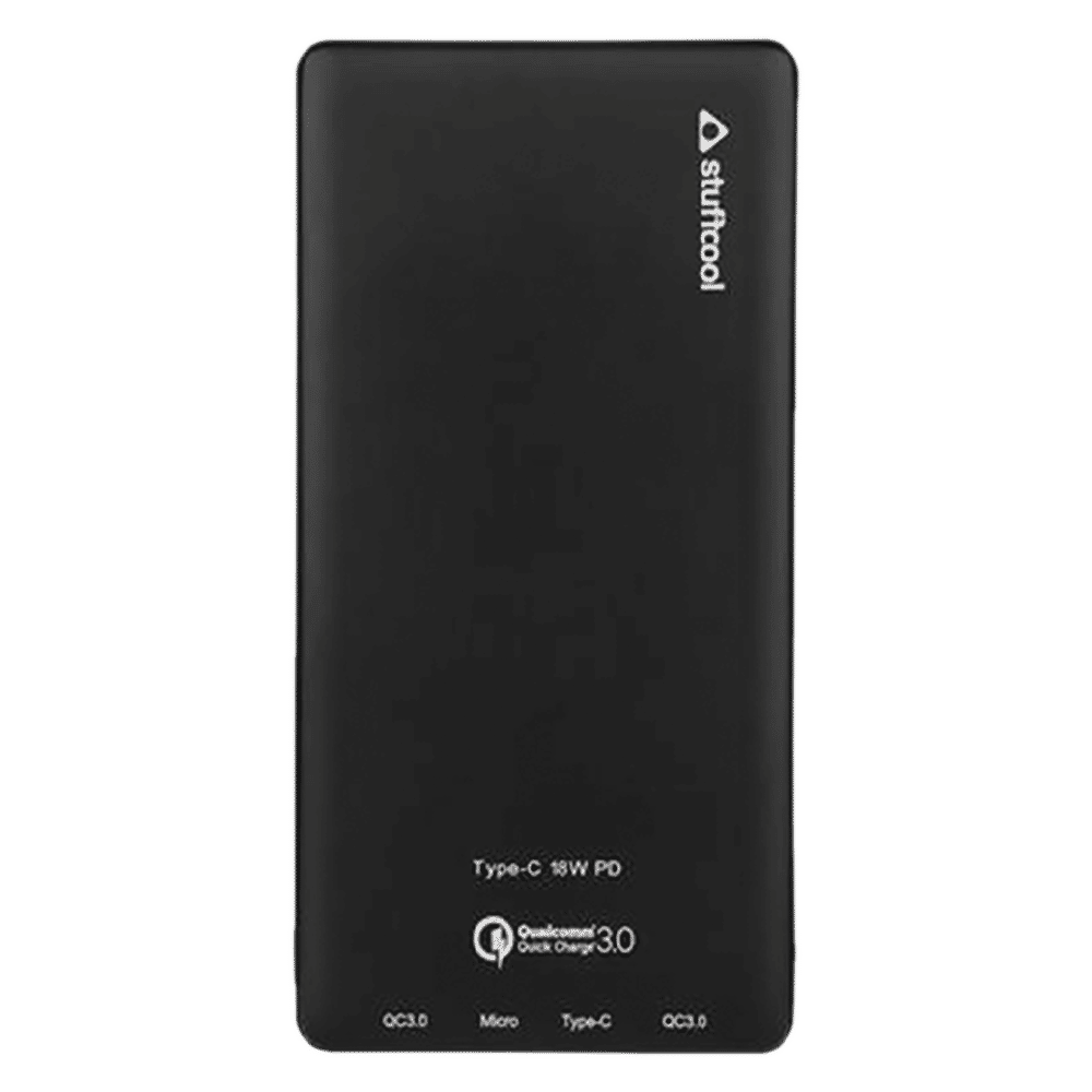 stuffcool 720PD 10000 mAh Fast Charging Power Bank (1 Type C & 2 USB 3.0 Ports, Aluminium Casing, LED Indicator, Black)_1