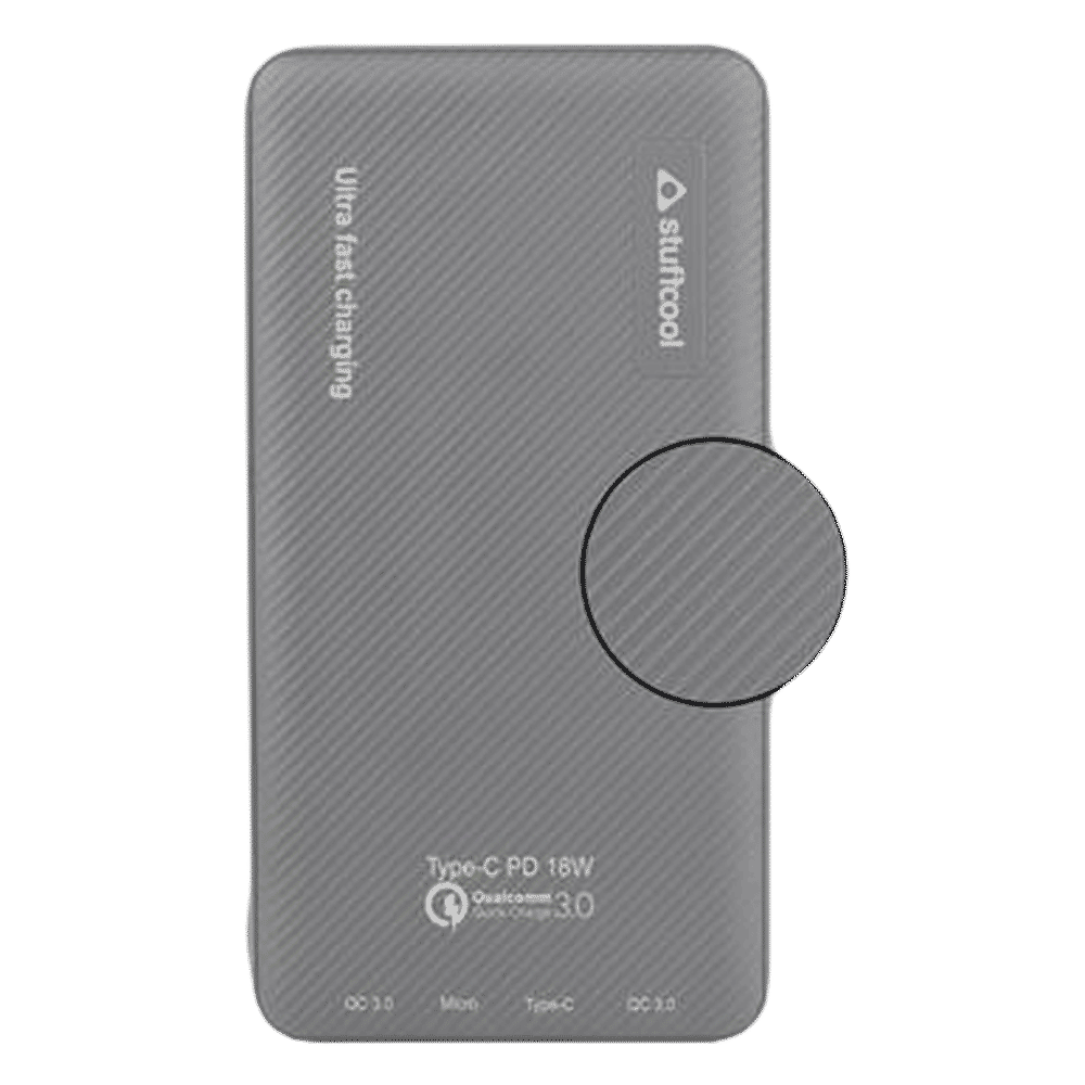 stuffcool PB1080PD 10000 mAh 18W Fast Charging Power Bank (1 Type C & 2 USB 3.0 Ports, Grey)_6