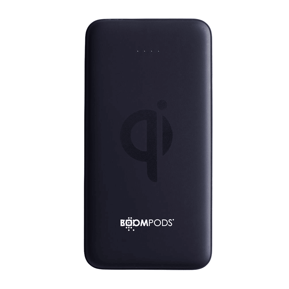 Boompods Powerboom Qi 10000 mAh Fast Charging Power Bank (1 Micro USB Type B, 1 Type C & 2 Type A Ports, Wireless Charging, Black)_1