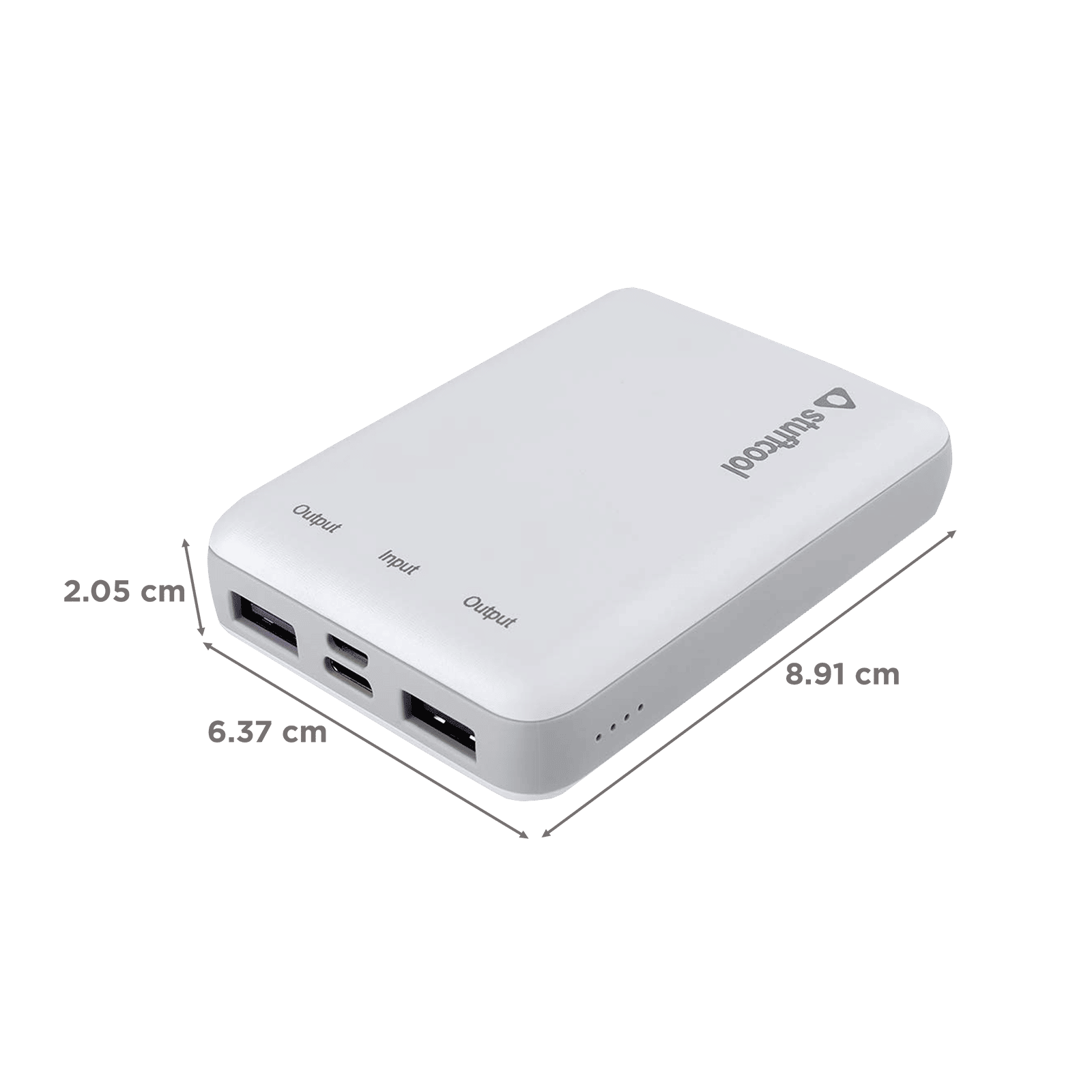 stuffcool PB99 10000 mAh Fast Charging Power Bank (1 Type C & 2 Micro USB Ports, LED Indicator, White)_2