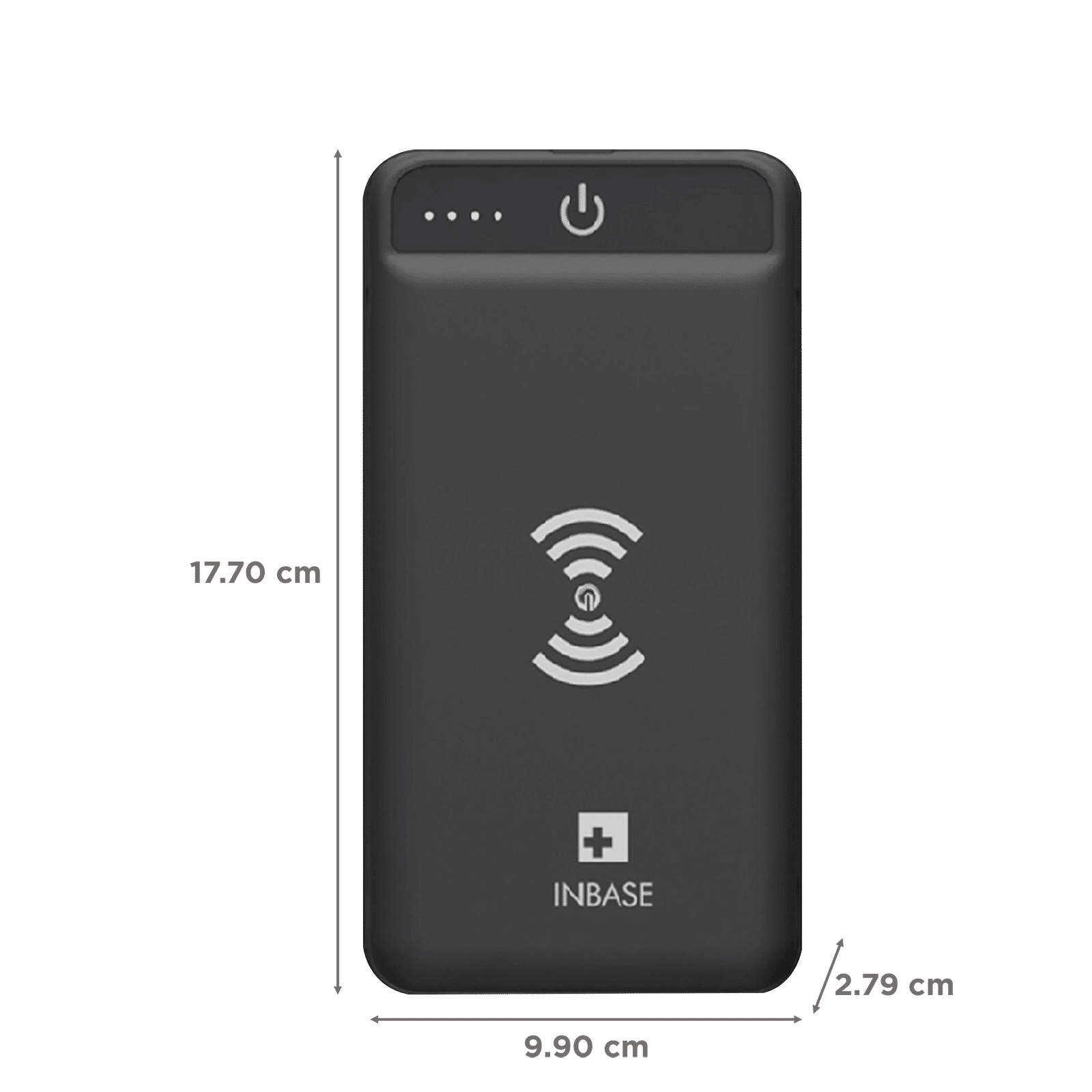 in base CHARGING 8000 mAh Power Bank (2 Type C Ports, Wireless Charging, Black)_2