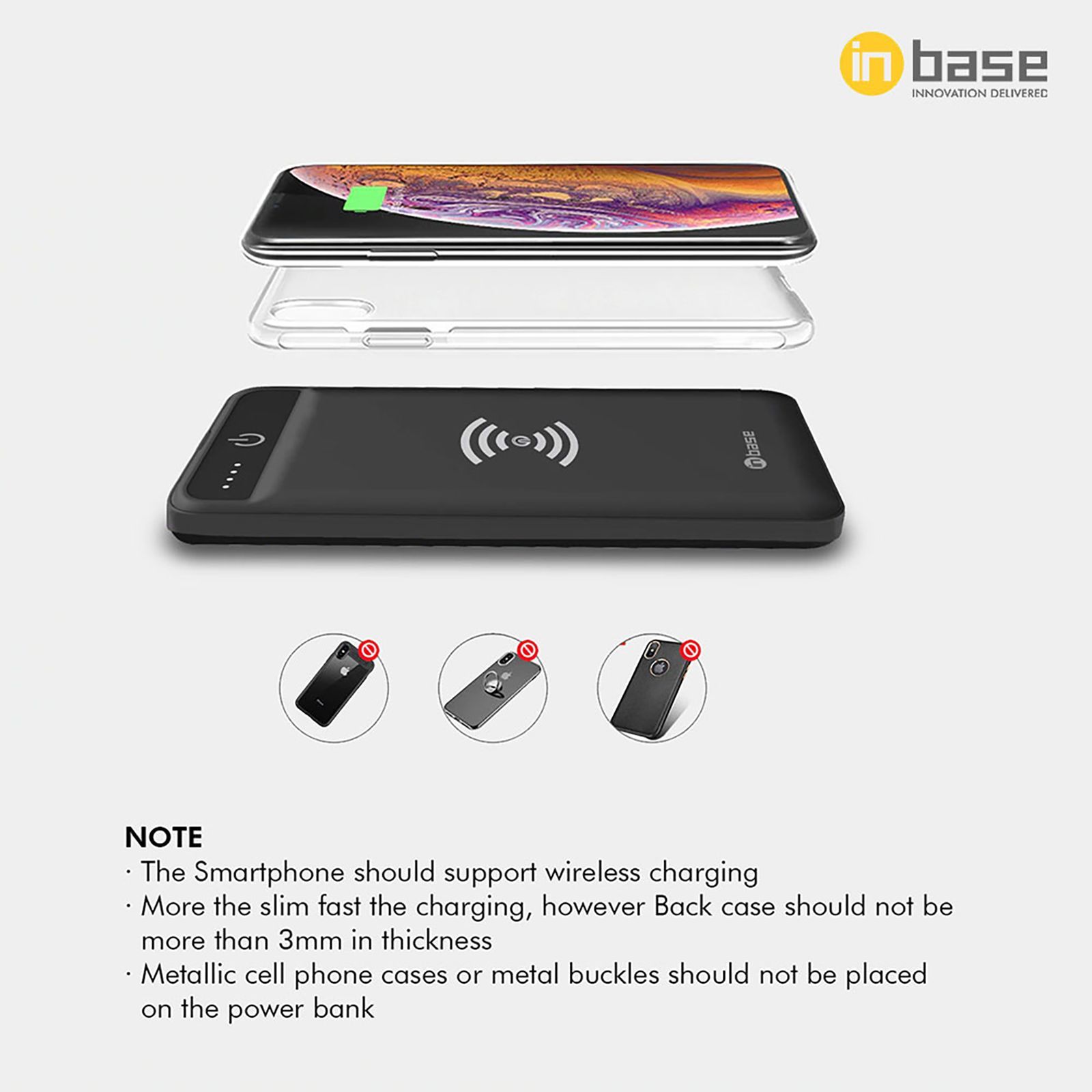 in base CHARGING 8000 mAh Power Bank (2 Type C Ports, Wireless Charging, Black)_5