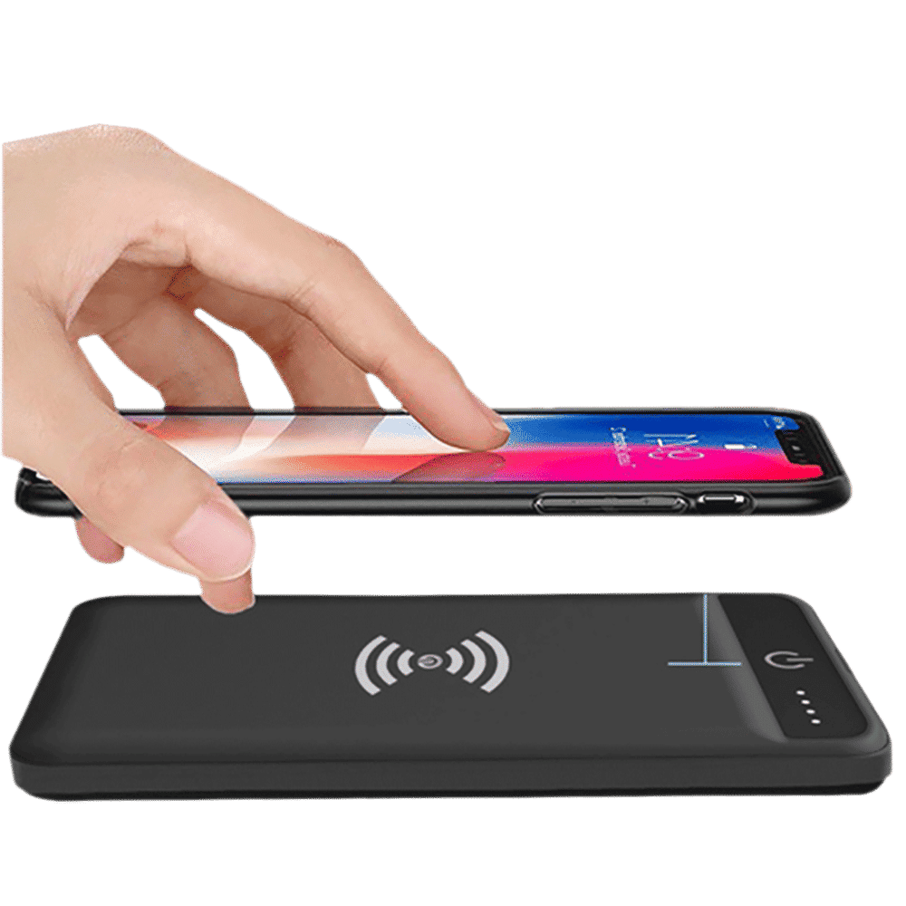 in base CHARGING 8000 mAh Power Bank (2 Type C Ports, Wireless Charging, Black)_6