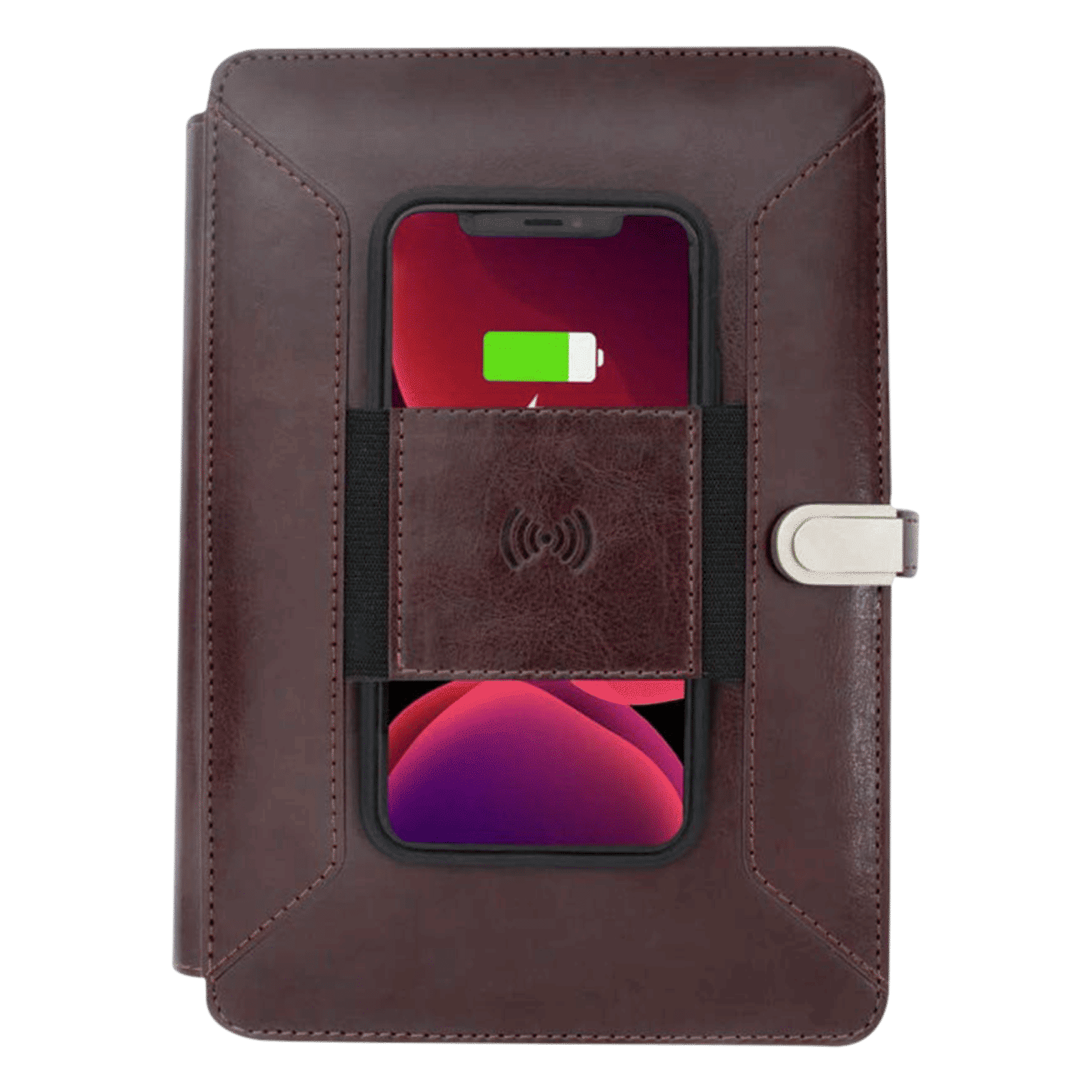 William Penn Superbook 8000 mAh Power Bank Diary (1 Port, 3 Card Slots, Coffee Brown)_3