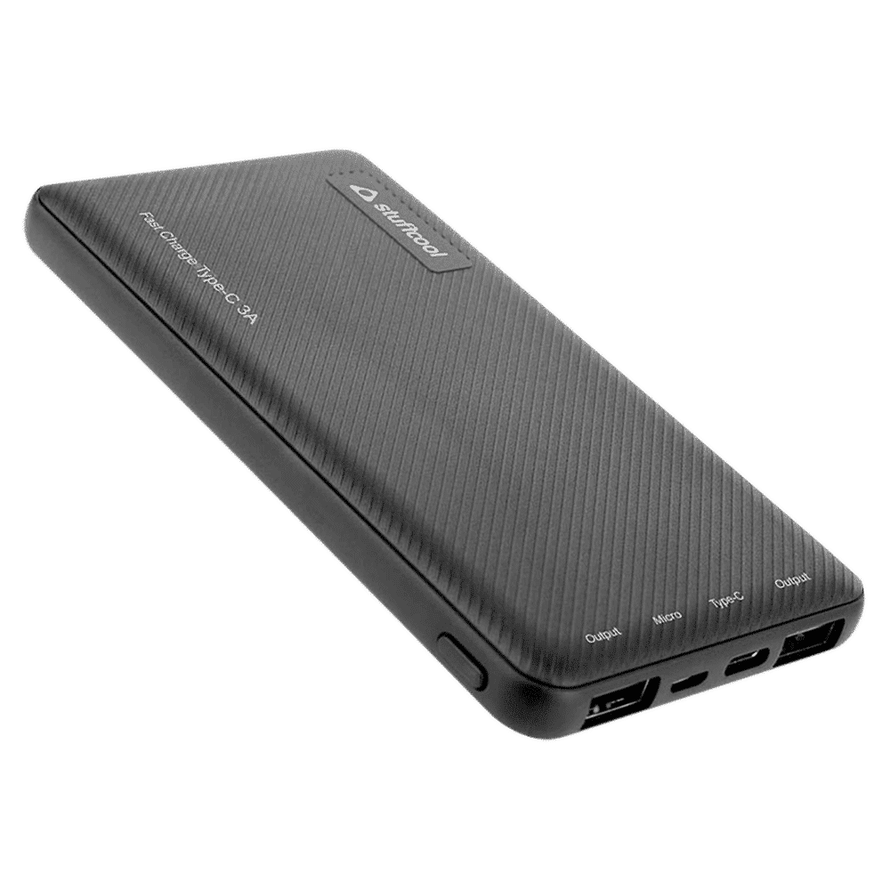 stuffcool PB1044C 10000 mAh Fast Charging Power Bank (1 Type C & 2 Micro USB Ports, LED Indicator, Black)_1