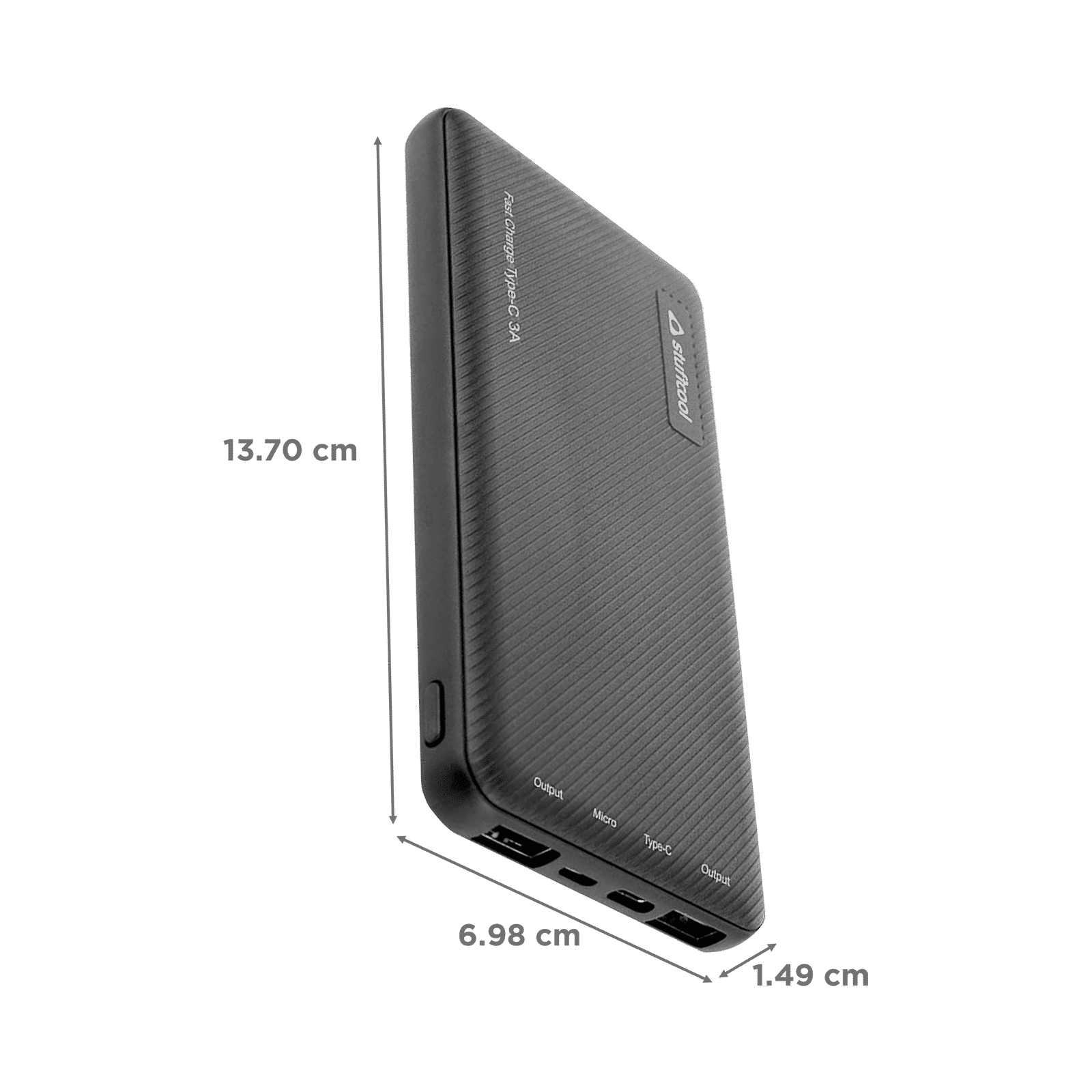 stuffcool PB1044C 10000 mAh Fast Charging Power Bank (1 Type C & 2 Micro USB Ports, LED Indicator, Black)_2