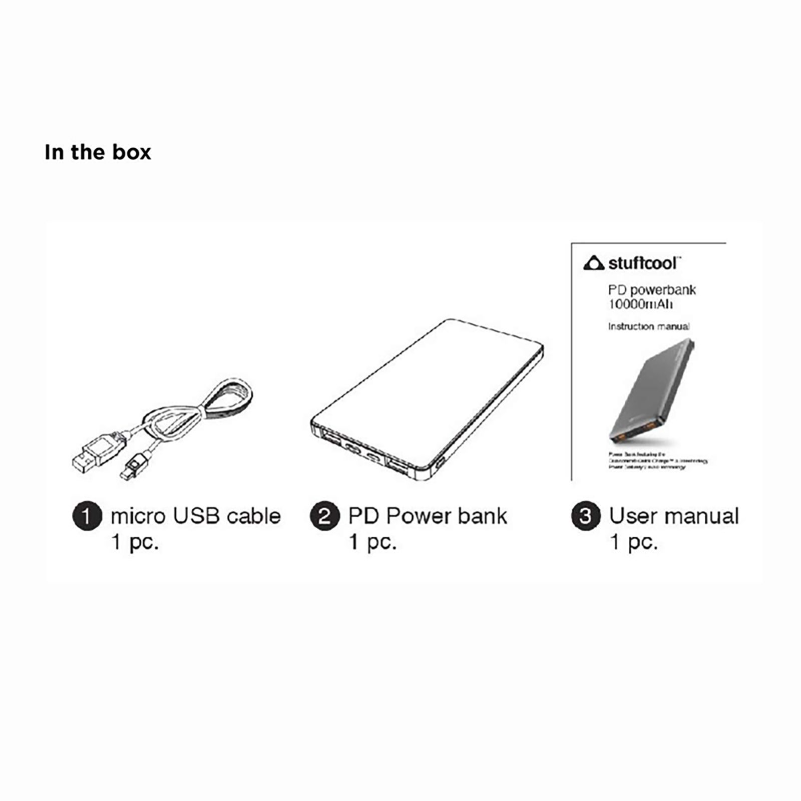 stuffcool PB1071QCPD 10000 mAh Fast Charging Power Bank (1 Type C & 2 USB 3.0 Ports, Plastic Casing, LED Indicator, Grey)_9