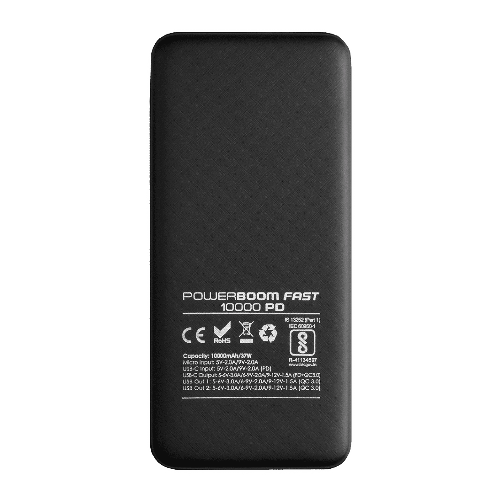 Boompods Powerboom PD 10000 mAh 18W Fast Charging Power Bank (1 Micro USB Type B, 1 Type C & 2 Type A Ports, Digital Display Indicator, Black)_4