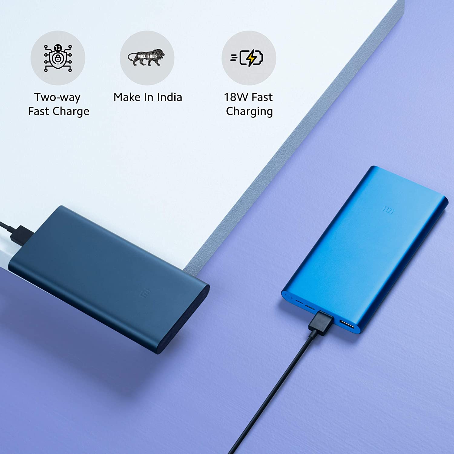 Mi 3i 10000 mAh 18W Fast Charging Power Bank (1 Micro USB Type B, 1 Type C & 2 Type A Ports, Aluminium Casing, Two Way Fast Charging, Blue)_7