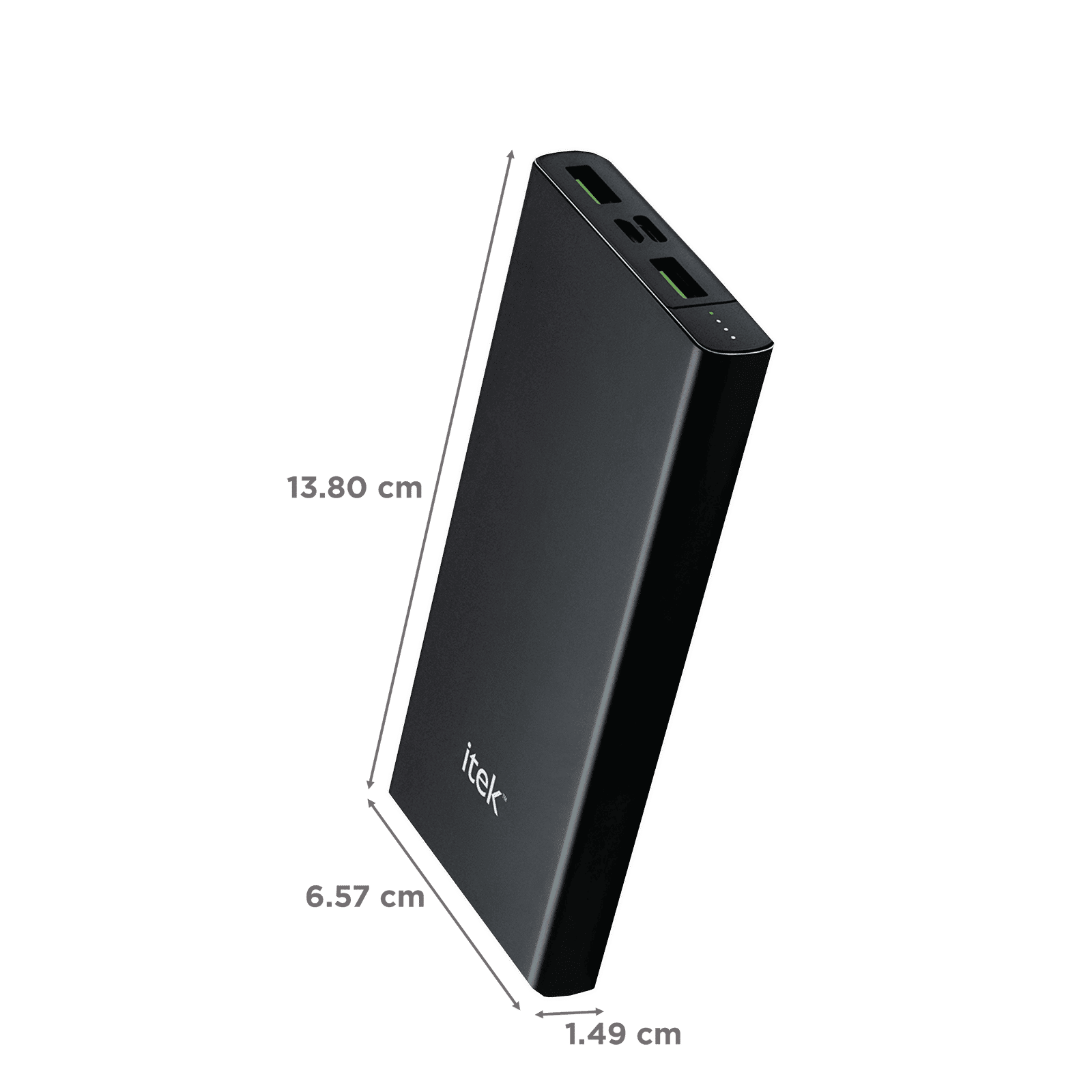 itek RBB054 10000 mAh 18W Fast Charging Power Bank (2 Micro USB & 1 Type C Ports, High Quality Battery, Black)_2