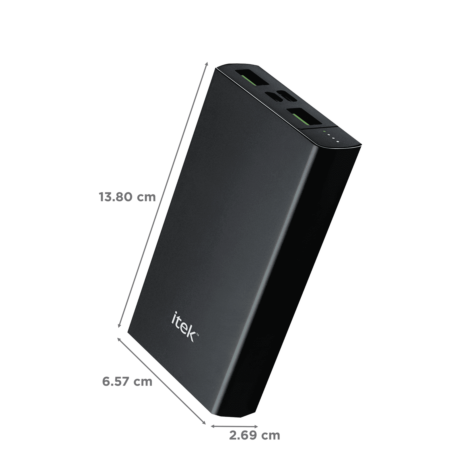 itek RBB055 20000 mAh 18W Fast Charging Power Bank (2 Micro USB & 1 Type C Ports, High Quality Battery, Black)_2