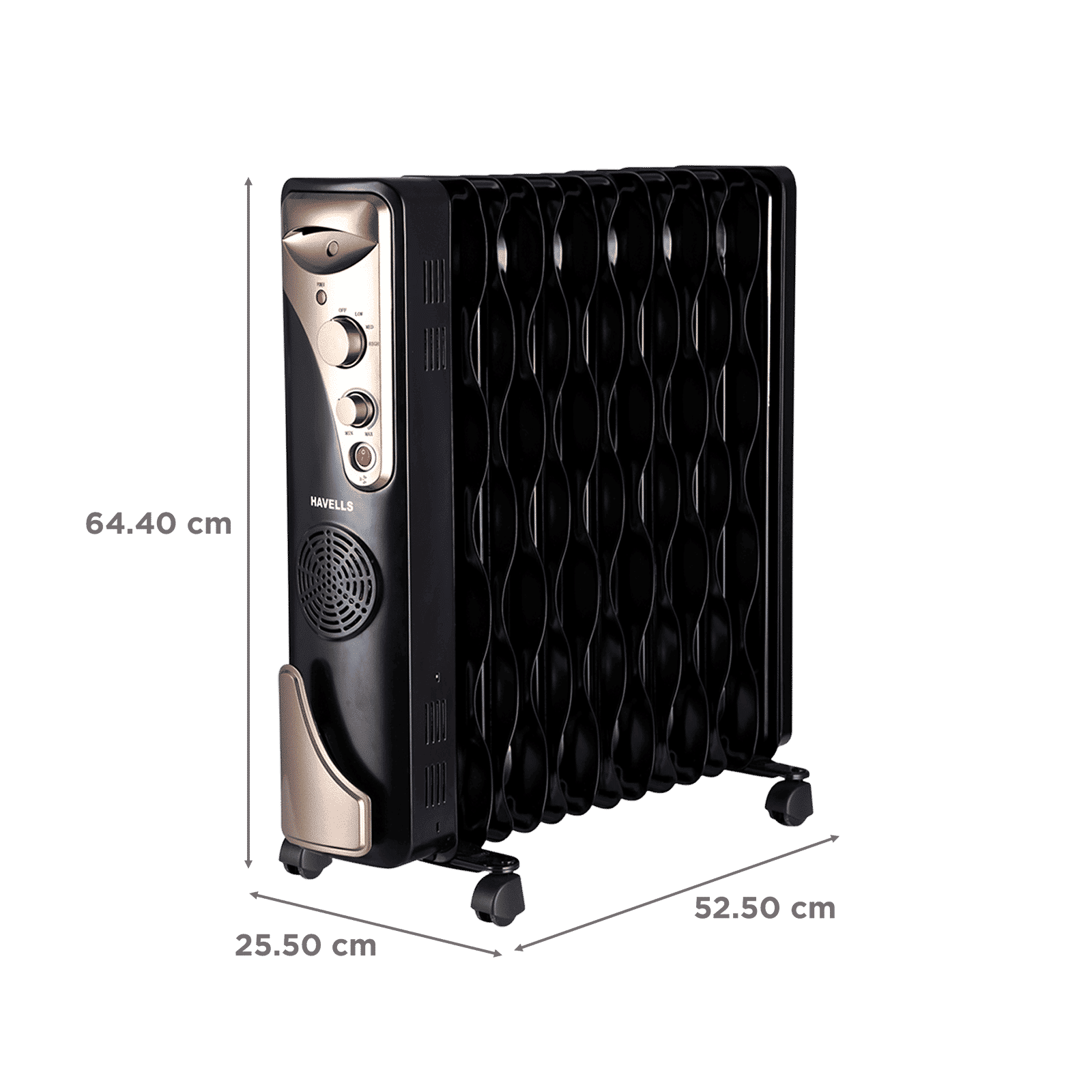 HAVELLS GHROFBFK290 2400W PTC Fan Oil Filled Room Heater with Thermostatic Heat Control (Enhanced Safety Features_2