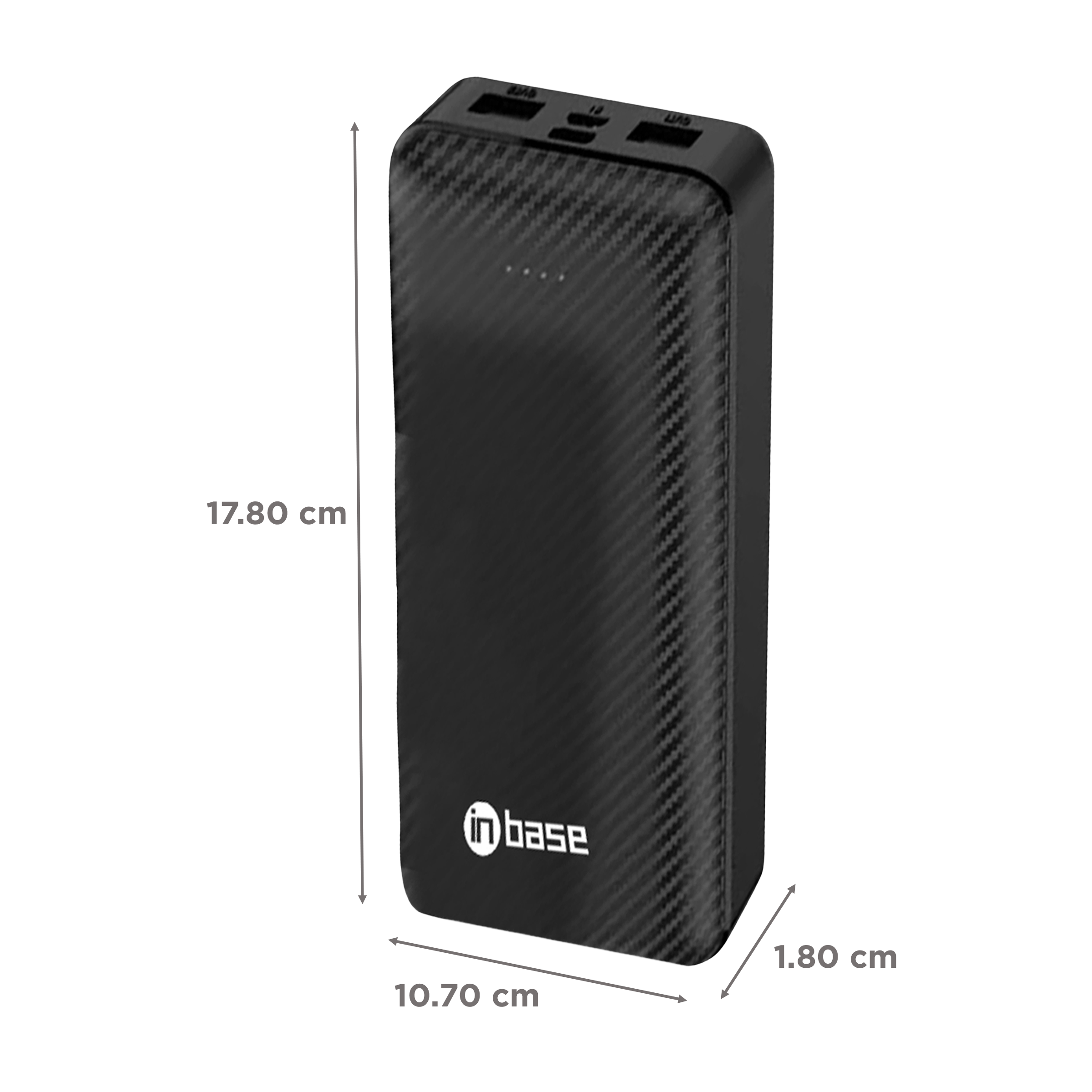 Inbase Fuel 10000 mAh Fast Charging Power Bank (1 Micro USB Type B, 1 Type C & 2 Type A Ports, LED Charging Indicator, Black)_2