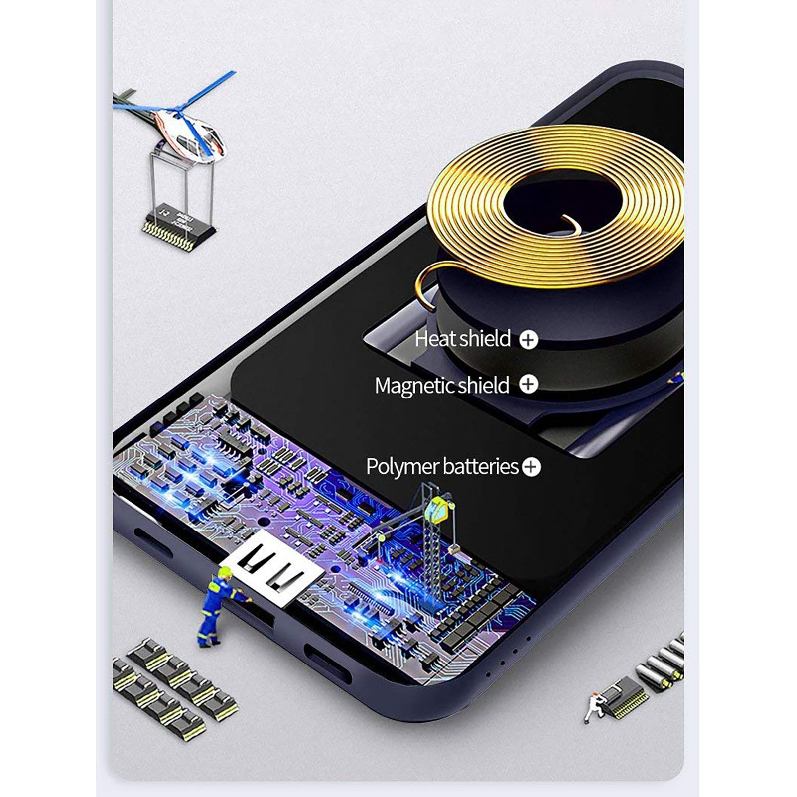 Vaku Rapid OS 10000 mAh 15W Fast Charging Power Bank (1 Micro USB Type B, 1 Type C & 2 Type A Ports, Wireless Charging, Black)_8