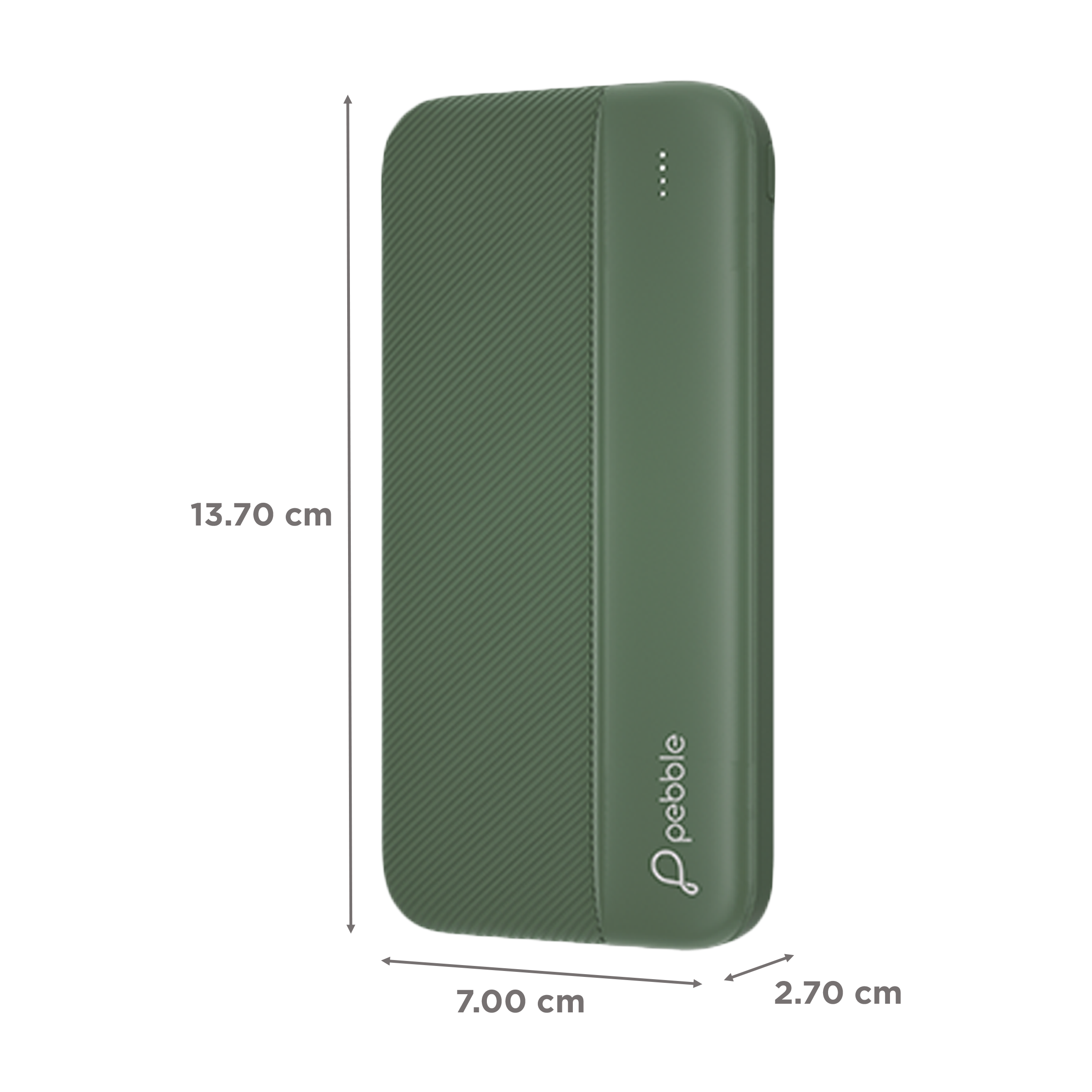 Pebble Volt Pro 10000 mAh Fast Charging Power Bank (1 Micro USB Type B, 1 Type C & 2 Type A Ports, Universal Compatibility, Military Green)_2