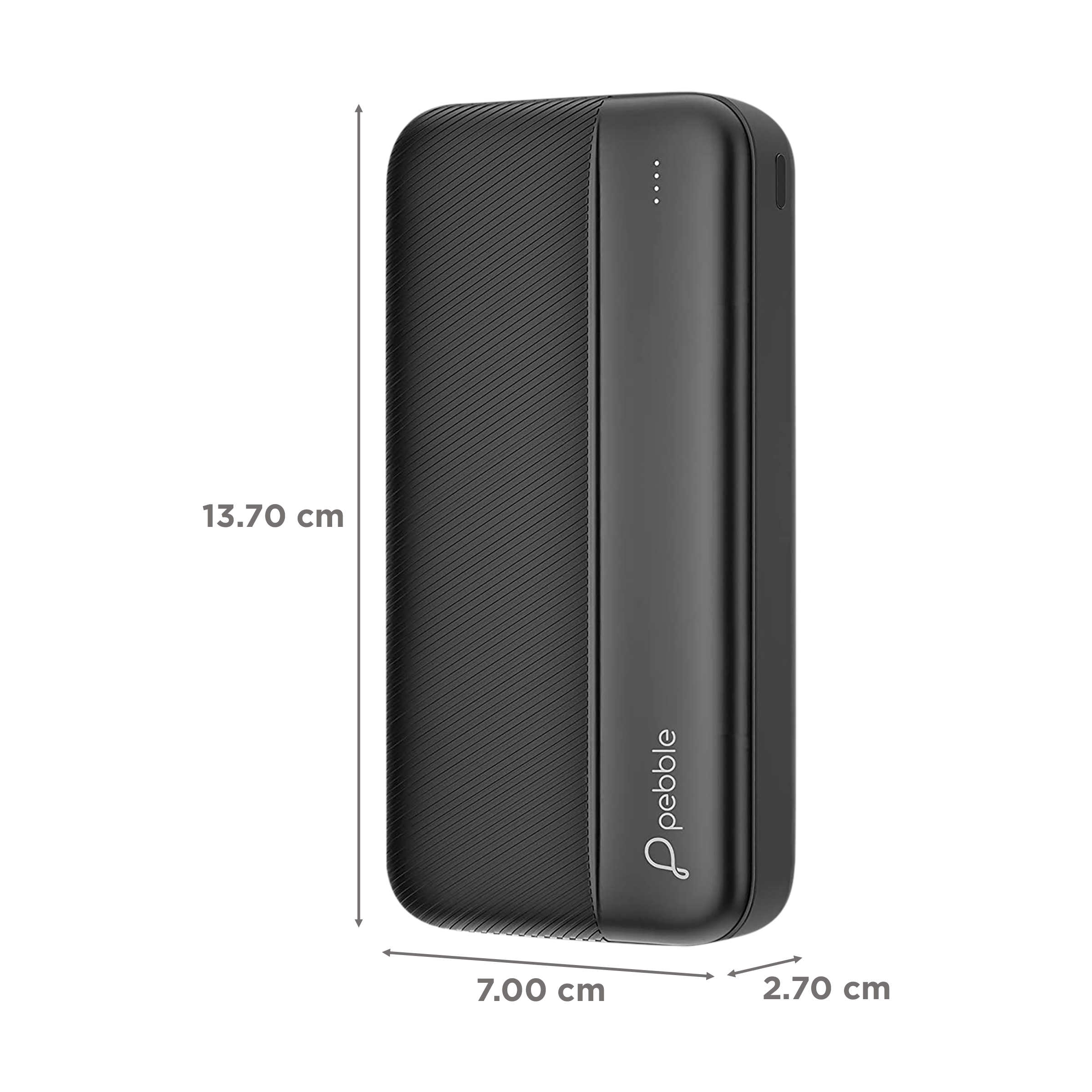 Pebble Volt Max 20000 mAh 12W Fast Charging Power Bank (1 Micro USB Type B, 1 Type C & 2 Type A Ports, Universal Compatibility, Midnight Black)_2