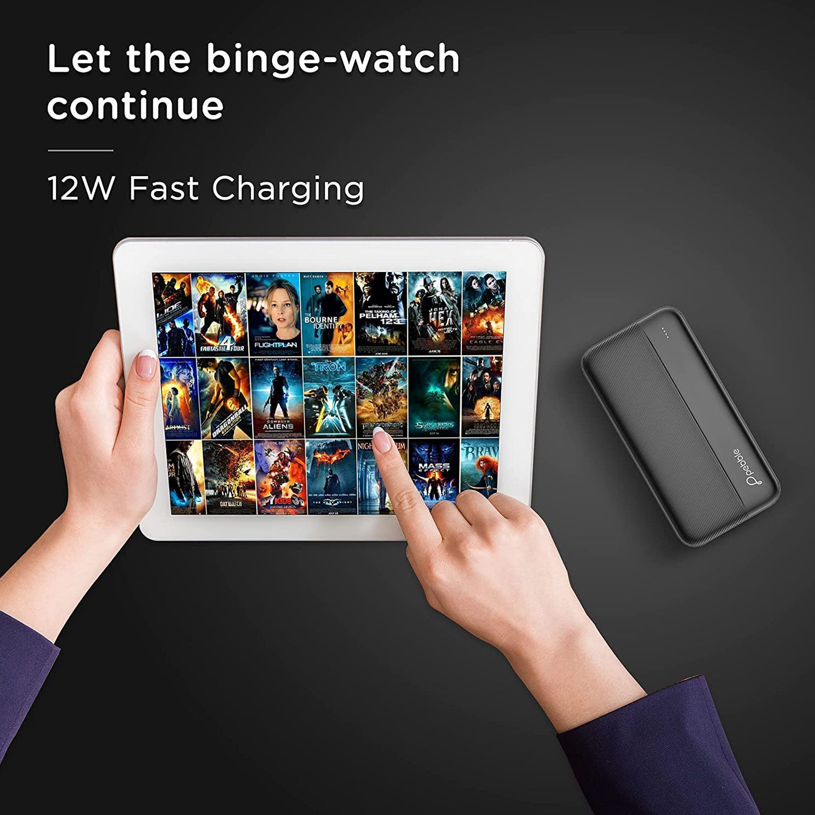 Pebble Volt Max 20000 mAh 12W Fast Charging Power Bank (1 Micro USB Type B, 1 Type C & 2 Type A Ports, Universal Compatibility, Midnight Black)_4