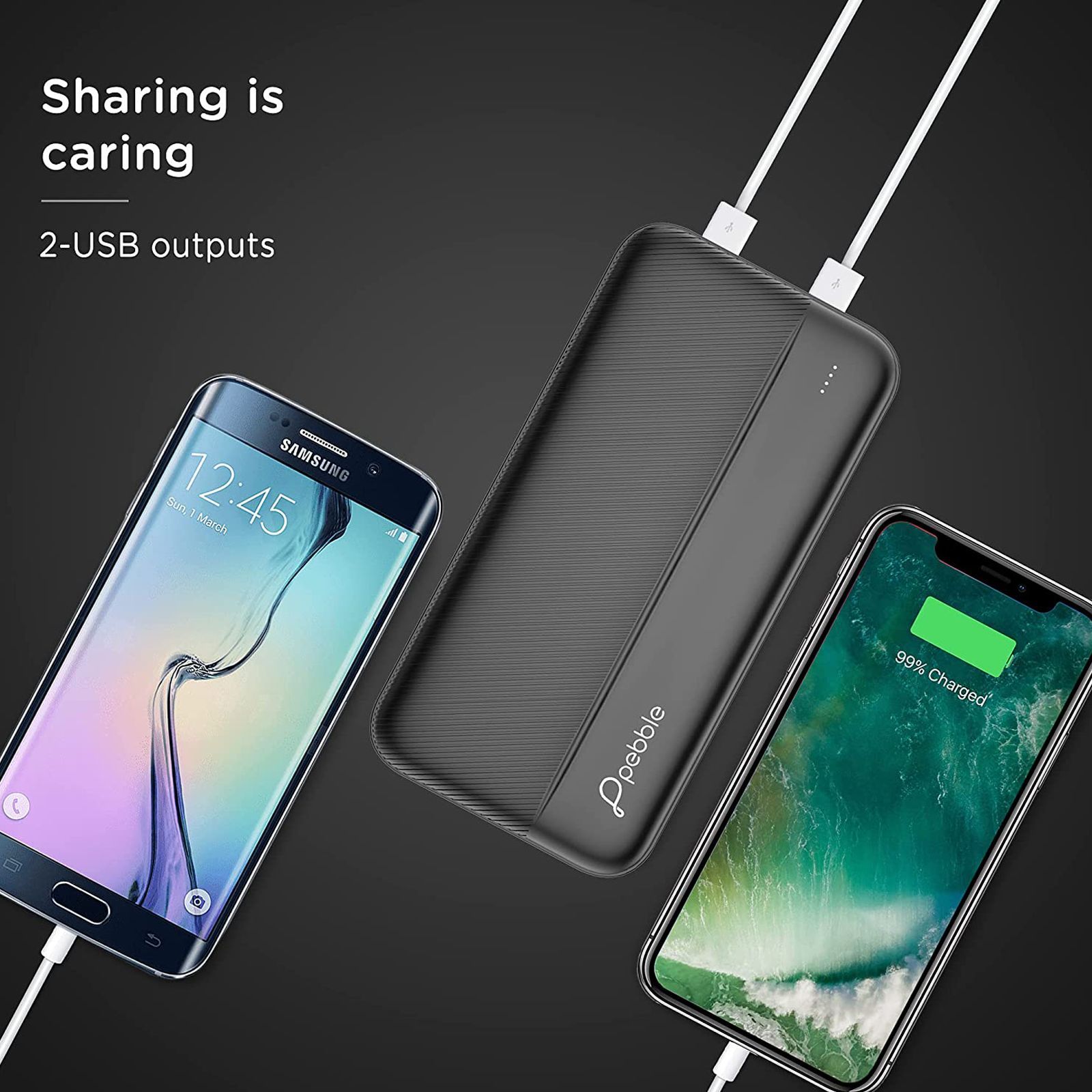 Pebble Volt Max 20000 mAh 12W Fast Charging Power Bank (1 Micro USB Type B, 1 Type C & 2 Type A Ports, Universal Compatibility, Midnight Black)_5