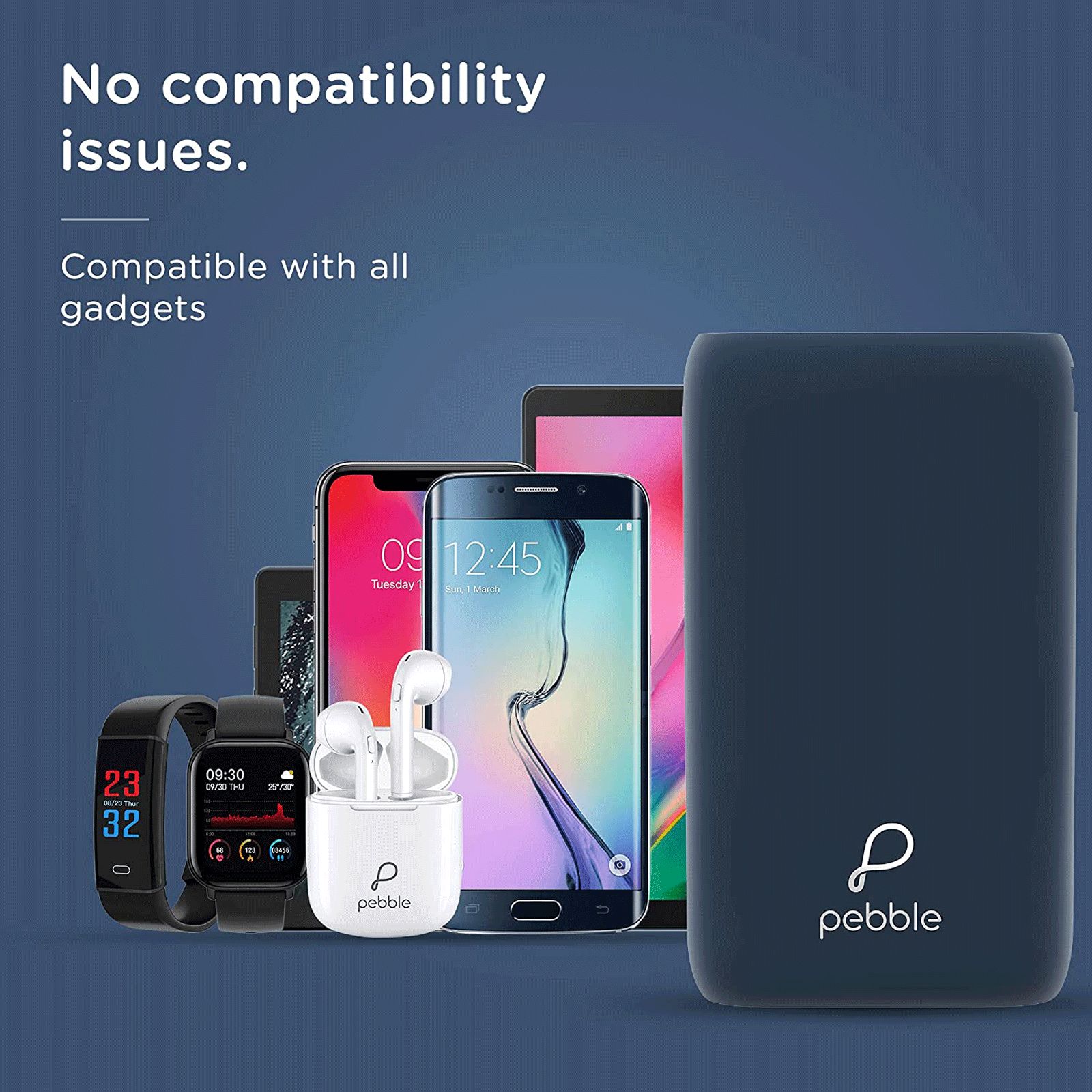 Pebble Rapid 10000 mAh 22.5W Fast Charging Power Bank (1 Micro USB Type B, 1 Type C & 1 Type A Ports, 10 Way Circuit Protection, Blue) Pebble Rapid 10000 mAh 22.5W Fast Charging Power Bank (1 Micro USB Type B, 1 Type C & 1 Type A Ports, 10 Way Circuit Protection, Blue)_8