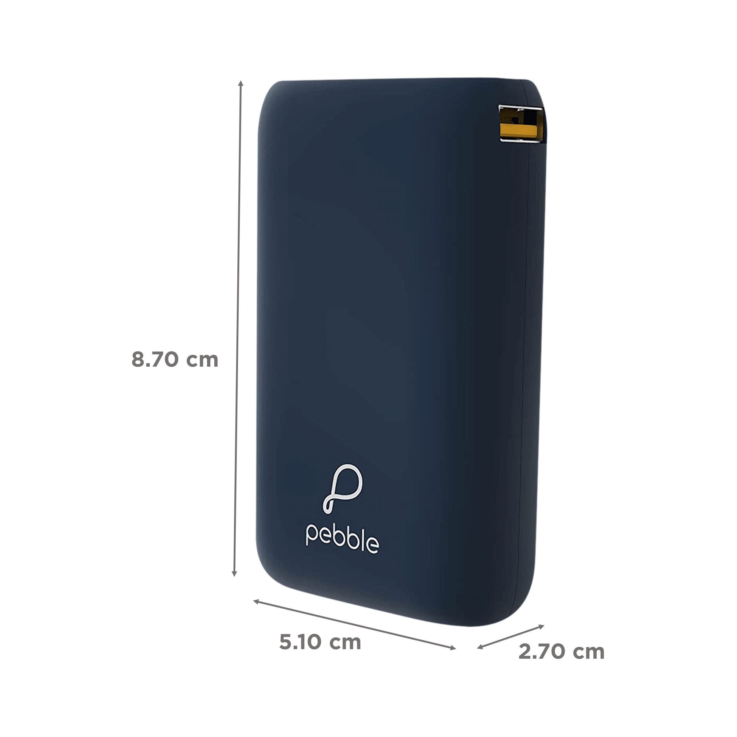 Pebble Rapid 10000 mAh 22.5W Fast Charging Power Bank (1 Micro USB Type B, 1 Type C & 1 Type A Ports, 10 Way Circuit Protection, Blue) Pebble Rapid 10000 mAh 22.5W Fast Charging Power Bank (1 Micro USB Type B, 1 Type C & 1 Type A Ports, 10 Way Circuit Protection, Blue)_2