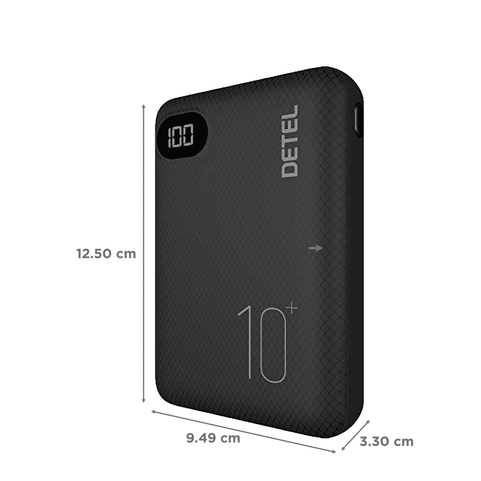 DETEL DI-10K Atom 10000 mAh Power Bank (2 Type C Ports, High Quality Battery, Black)_2