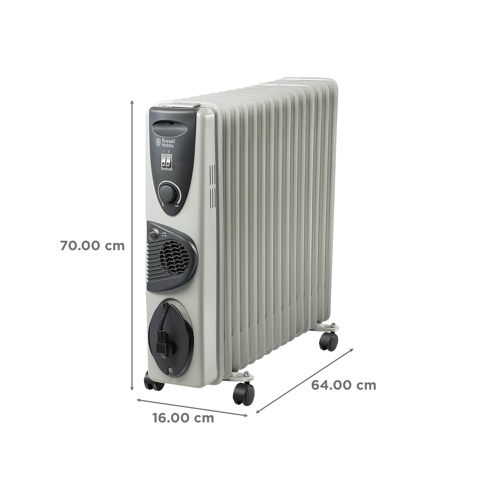 Russell Hobbs ROR15F 2900W Oil Filled Radiator Room Heater with 15 Fins (Anti Tilt Protection_2