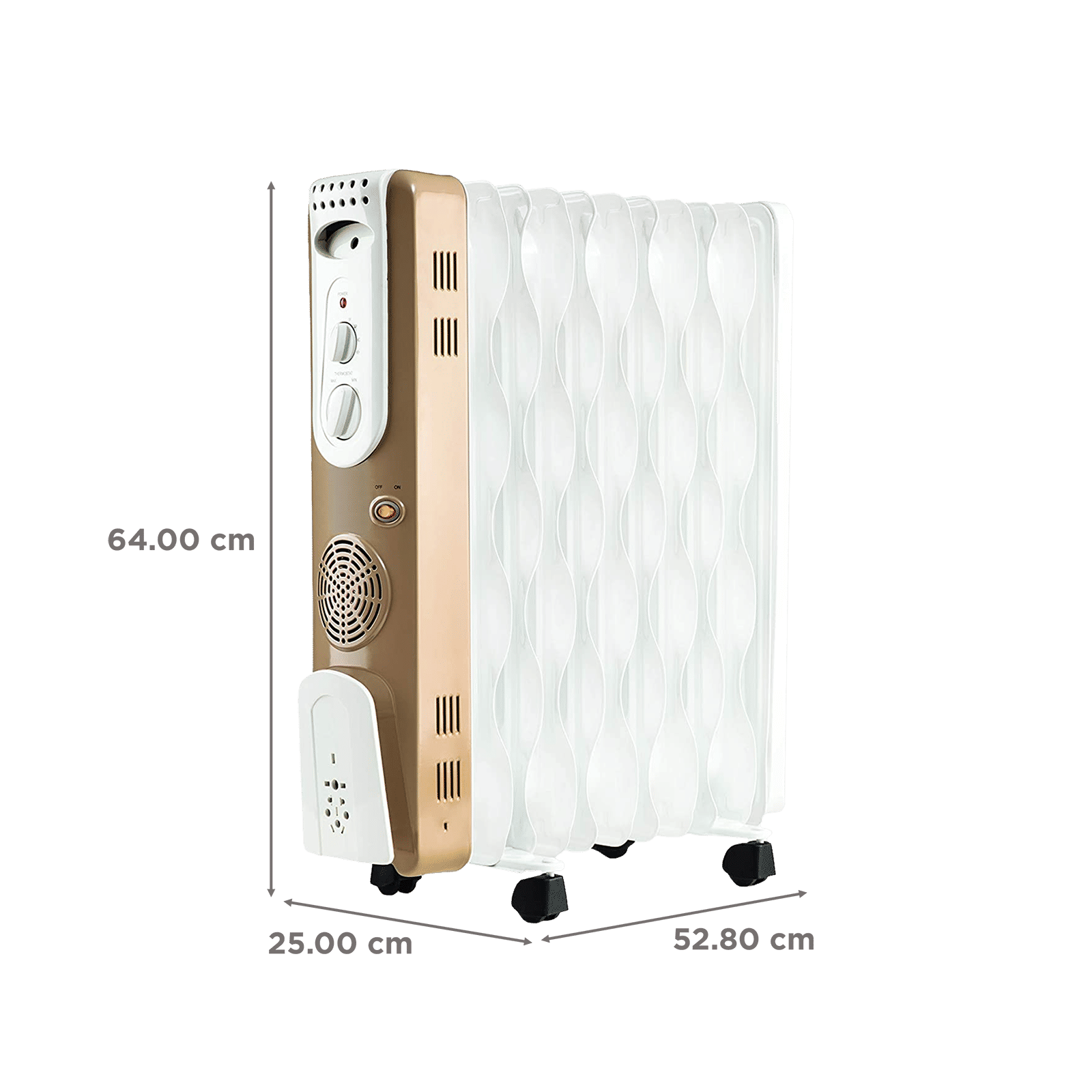 USHA 3611 FS 2500W PTC Oil Filled Radiator Room Heater with IP23 Protection (Adjustable Thermostat_2