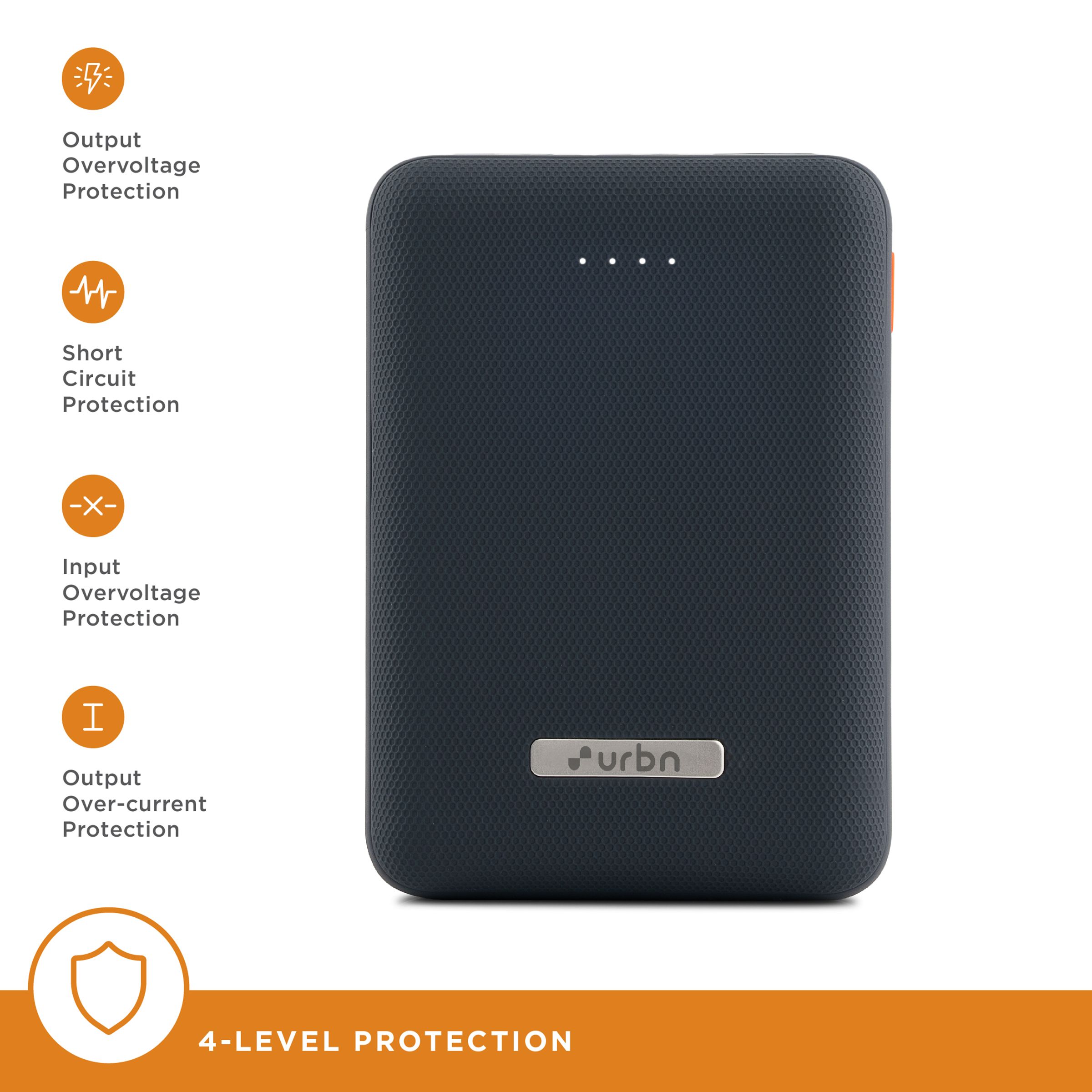 urbn 10000 mAh 12W Fast Charging Power Bank (1 Micro USB Type B, 1 Type C & 2 Type A Ports, Ultra Compact Casing, LED Charging Indicator, Blue) urbn 10000 mAh 12W Fast Charging Power Bank (1 Micro USB Type B, 1 Type C & 2 Type A Ports, Ultra Compact Casing, LED Charging Indicator, Blue)_8