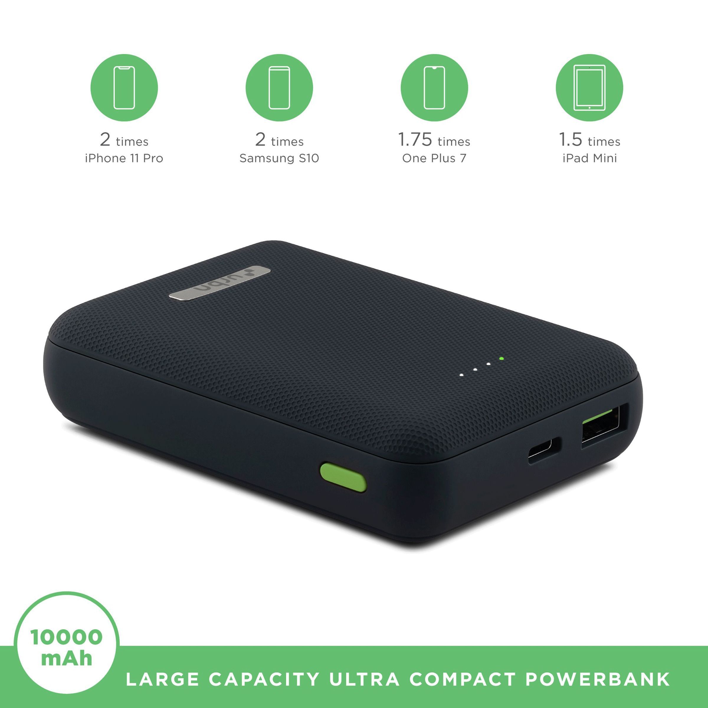 urbn 10000 mAh 22.5W Fast Charging Power Bank (1 Type A & 1 Type C Ports, Ultra Compact Casing, Quick Charge 3.0, Blue)_8