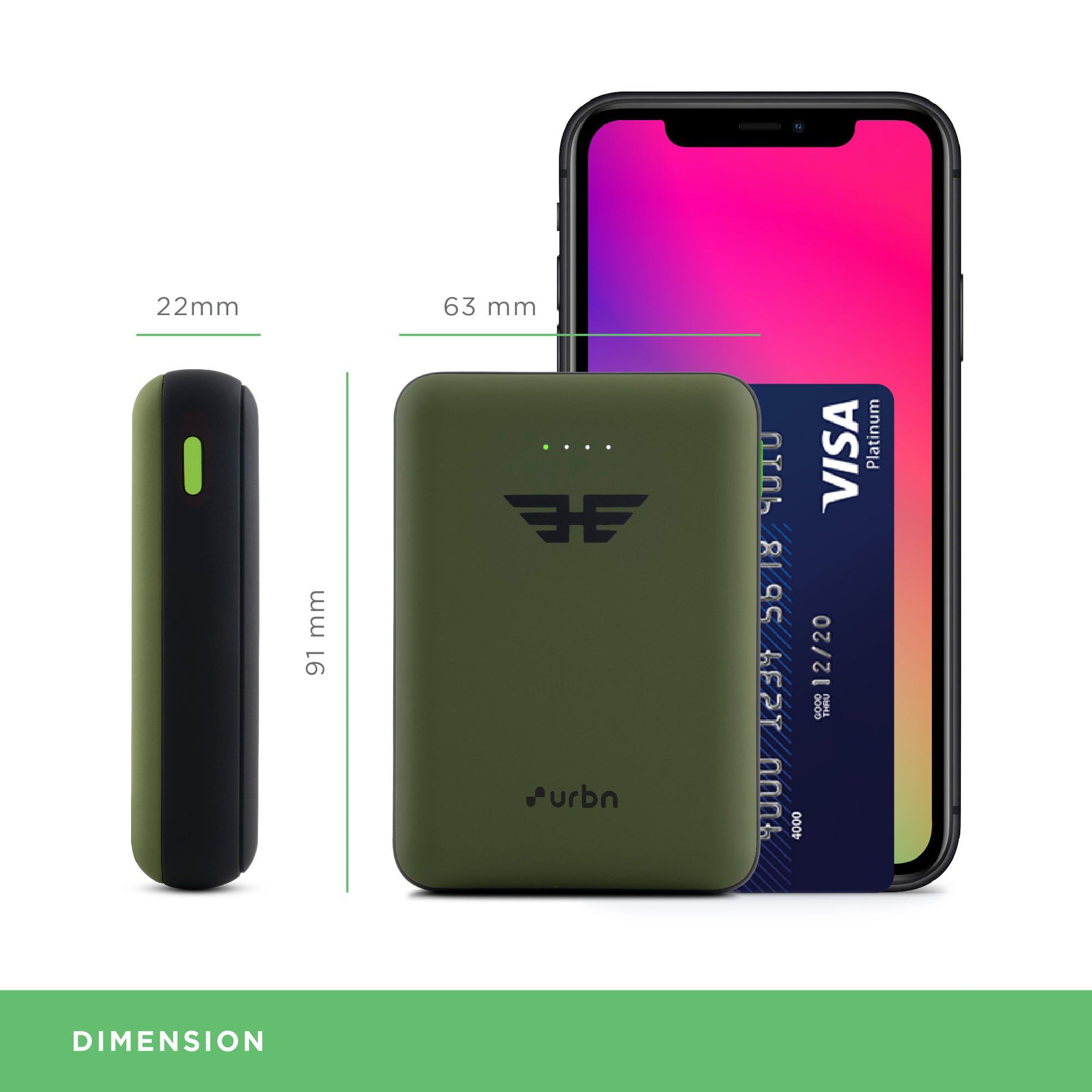 urbn 10000 mAh 22.5W Fast Charging Power Bank (1 Type A & 1 Type C Ports, Ultra Compact Casing, Quick Charge 3.0, Camo)_11