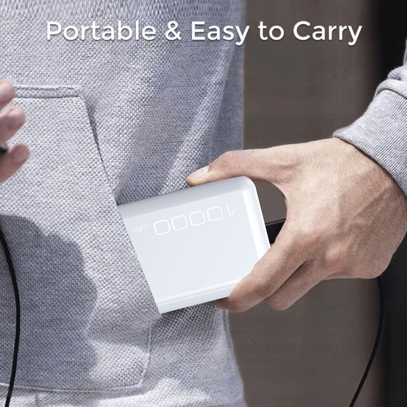 I KALL 10000 mAh 10W Fast Charging Power Bank (1 Micro USB, 1 Type C & 2 Type A Ports, Dual Output, White)_7