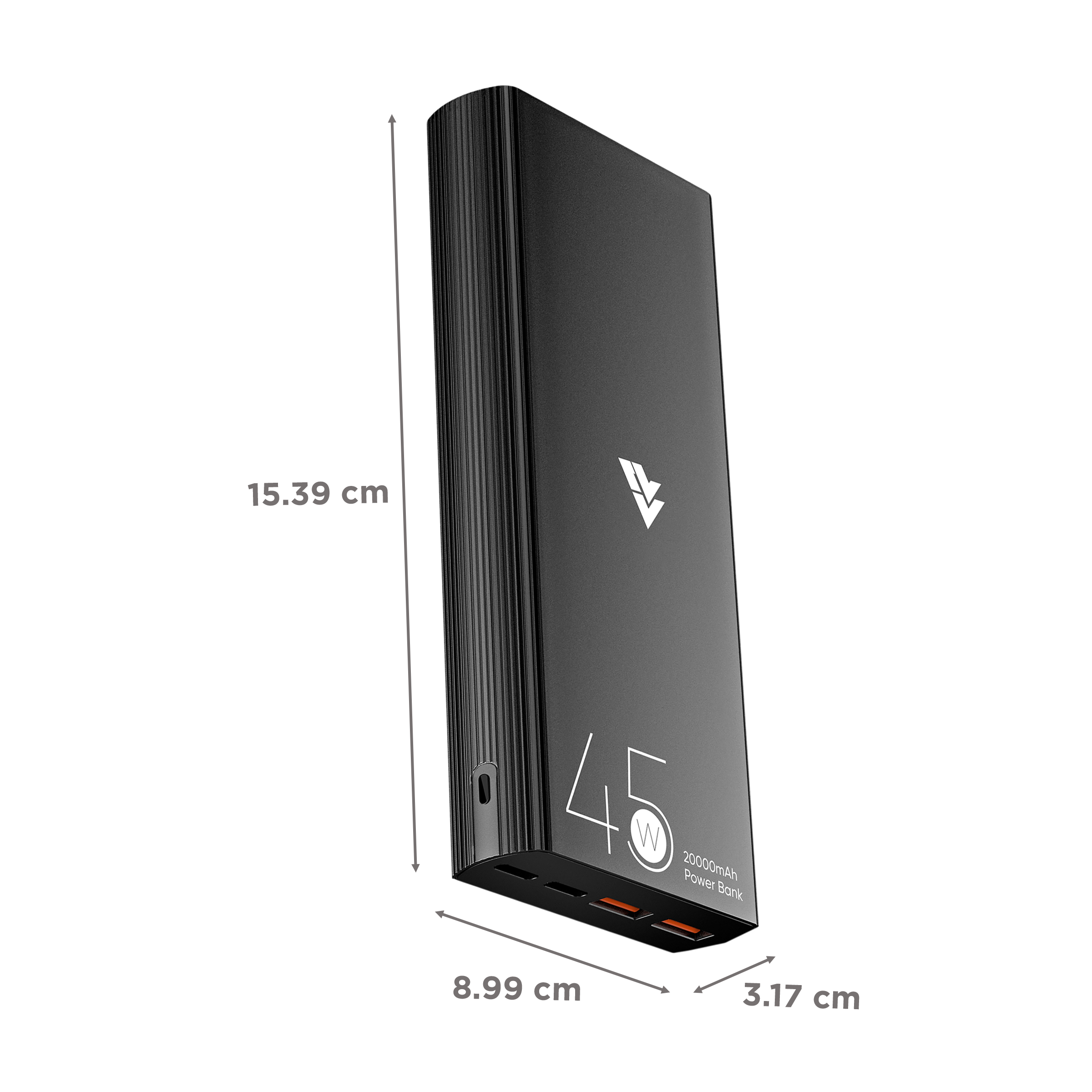 Vaku Corbet 20000 mAh 45W Fast Charging Power Bank (1 Micro USB Type B, 1 Type C & 2 Type A Ports, Over Charging Protection, Black)_2