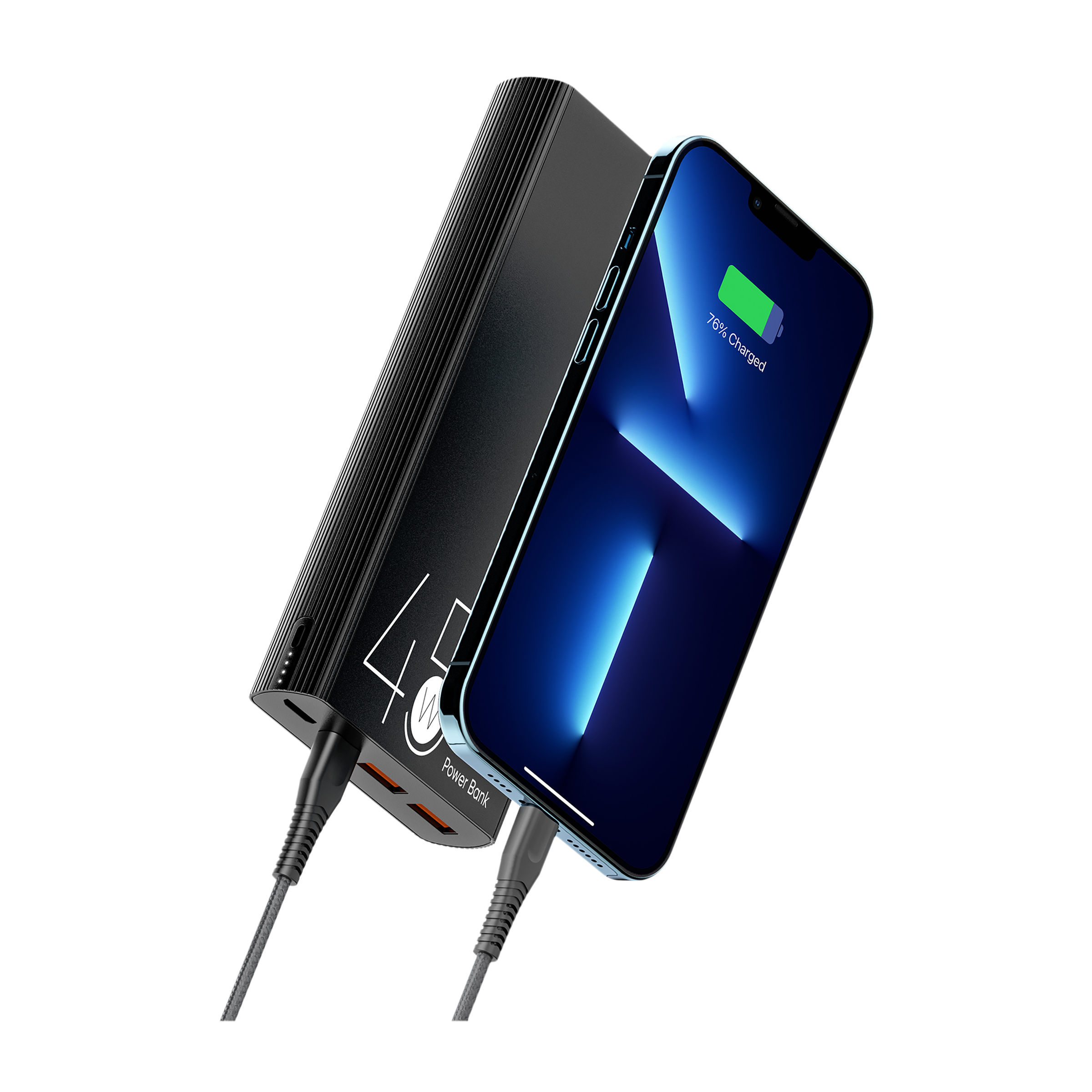 Vaku Corbet 20000 mAh 45W Fast Charging Power Bank (1 Micro USB Type B, 1 Type C & 2 Type A Ports, Over Charging Protection, Black)_5