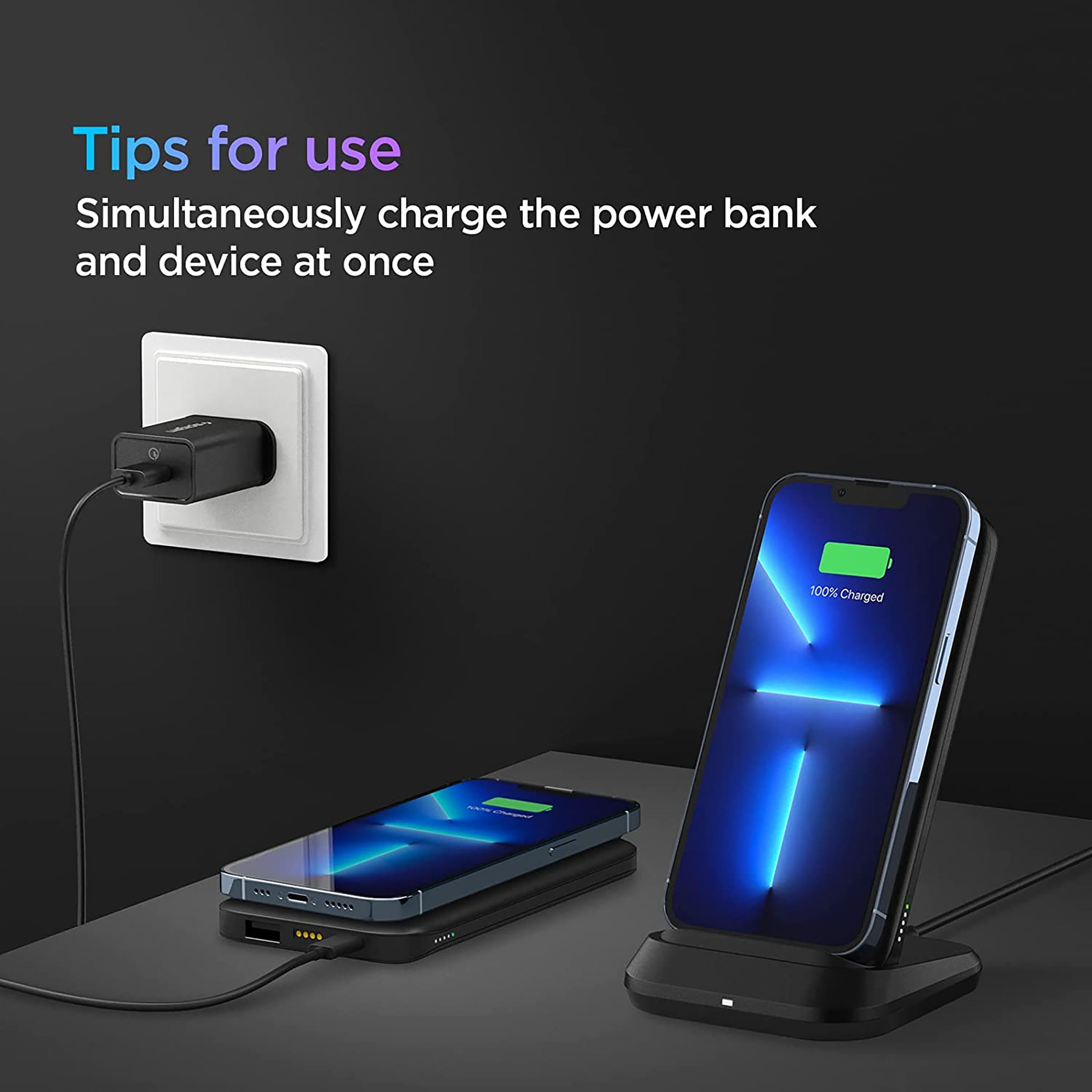 Spigen 10000 mAh 20W Fast Charging Power Bank (1 Type A & 1 Type C Ports, Wireless Charging, Black)_7