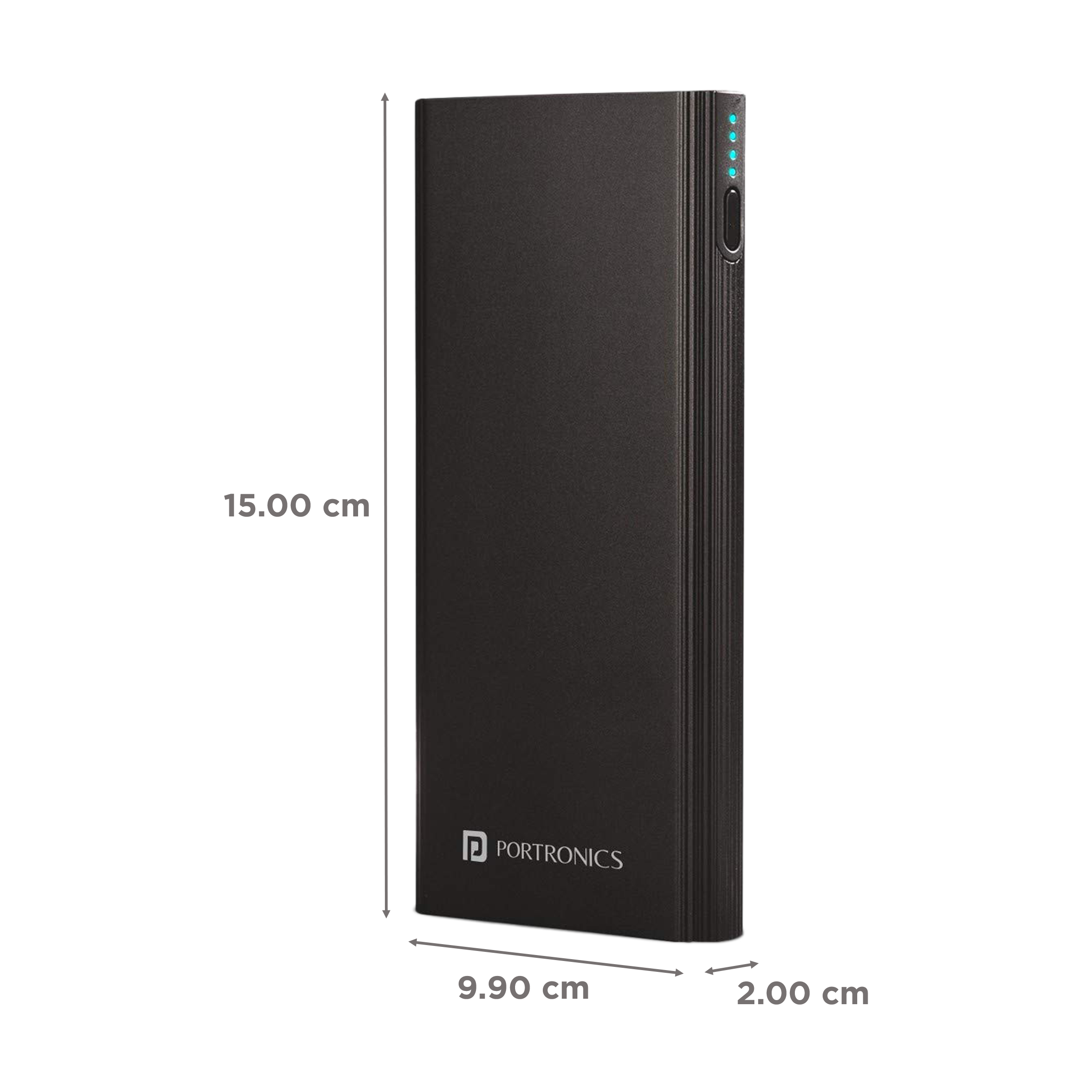 Portronics Power M 10000 mAh 18W Fast Charging Power Bank (1 Micro USB Type B, 1 Type C & 2 Type A Ports, LED Charging Indicator, Black)_2