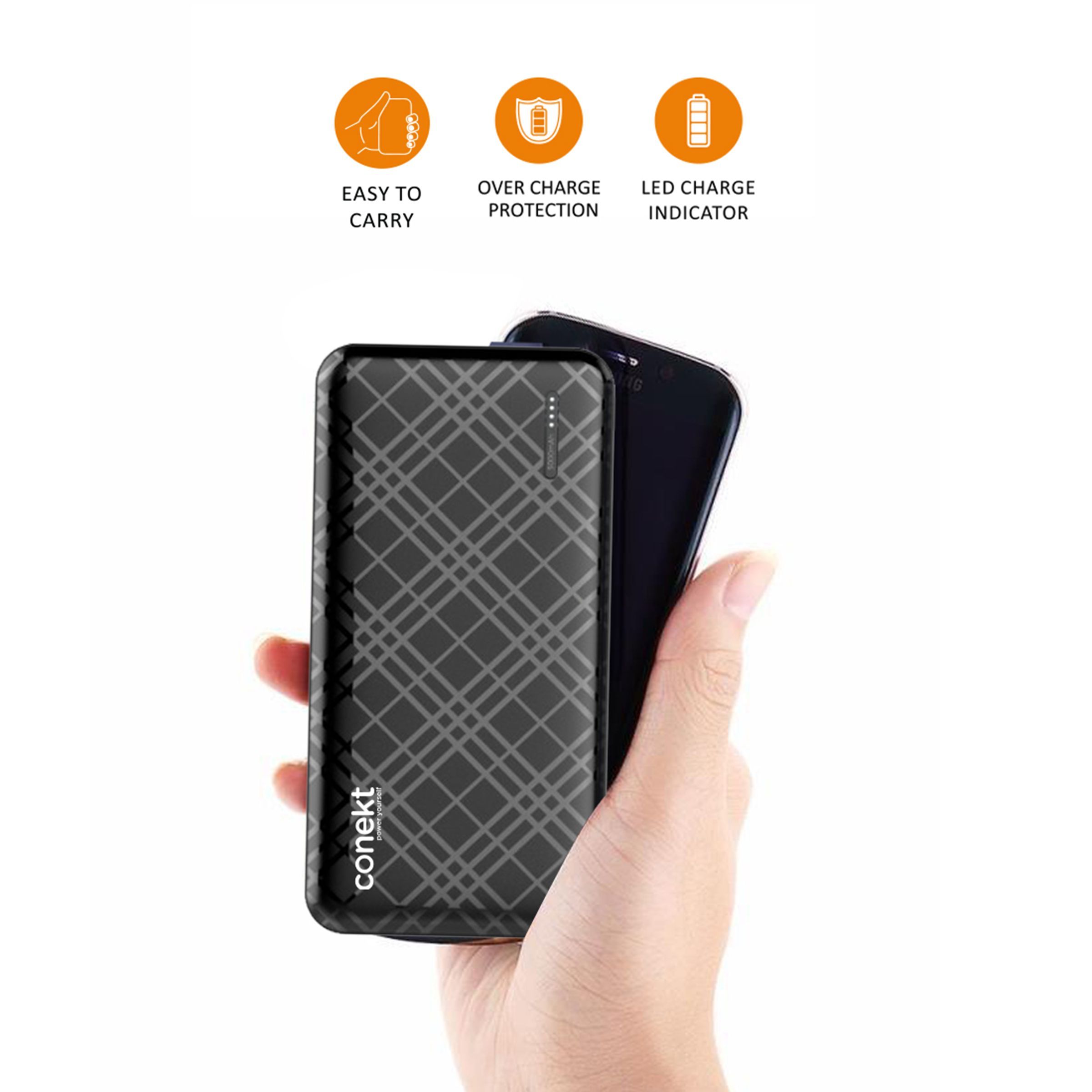 Conekt Zeal Proton 10000 mAh Fast Charging Power Bank (1 Micro USB Type B, 1 Type C & 2 Type A Ports, ABS Casing, LED Charging Indicator, Black)_4