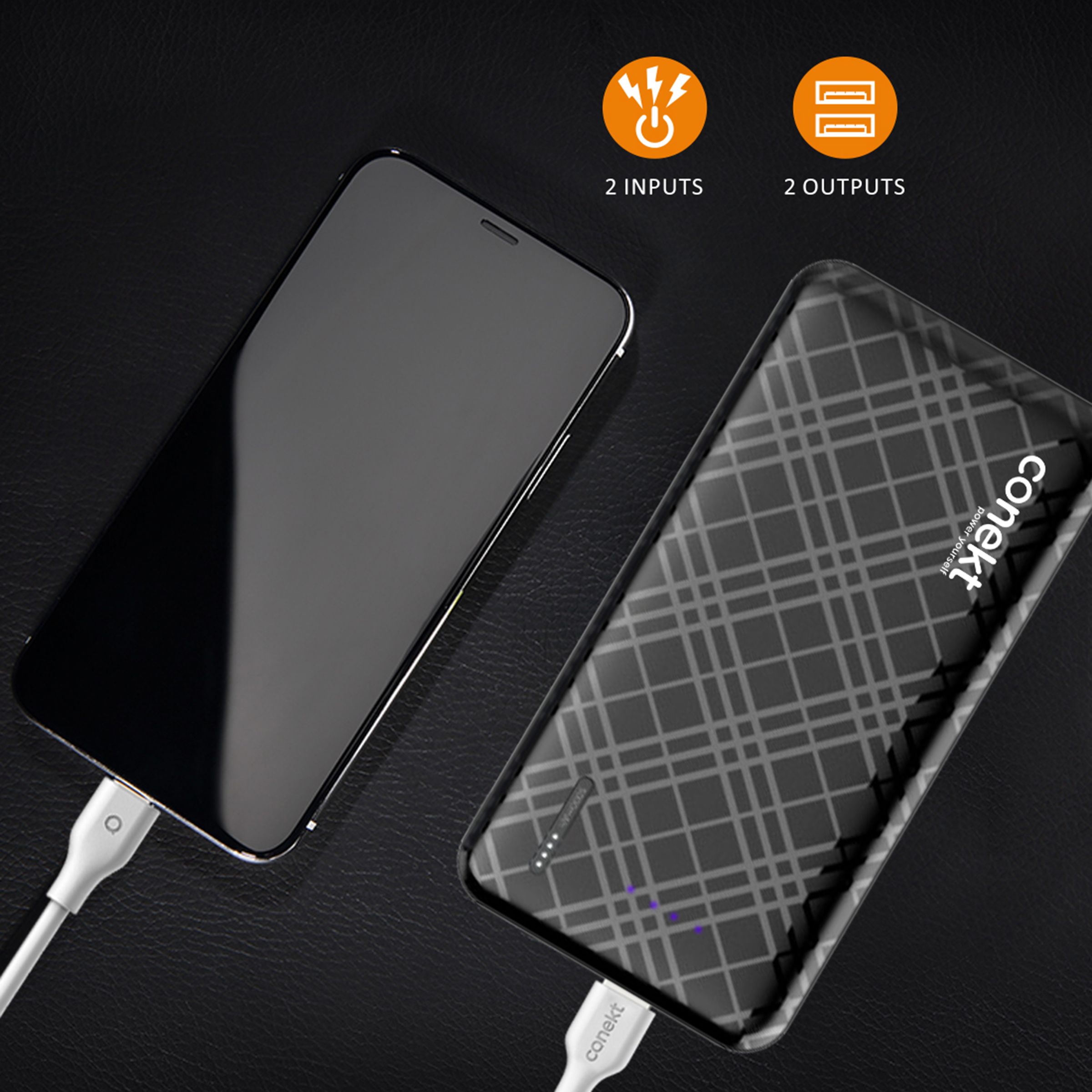 Conekt Zeal Proton 10000 mAh Fast Charging Power Bank (1 Micro USB Type B, 1 Type C & 2 Type A Ports, ABS Casing, LED Charging Indicator, Black)_6