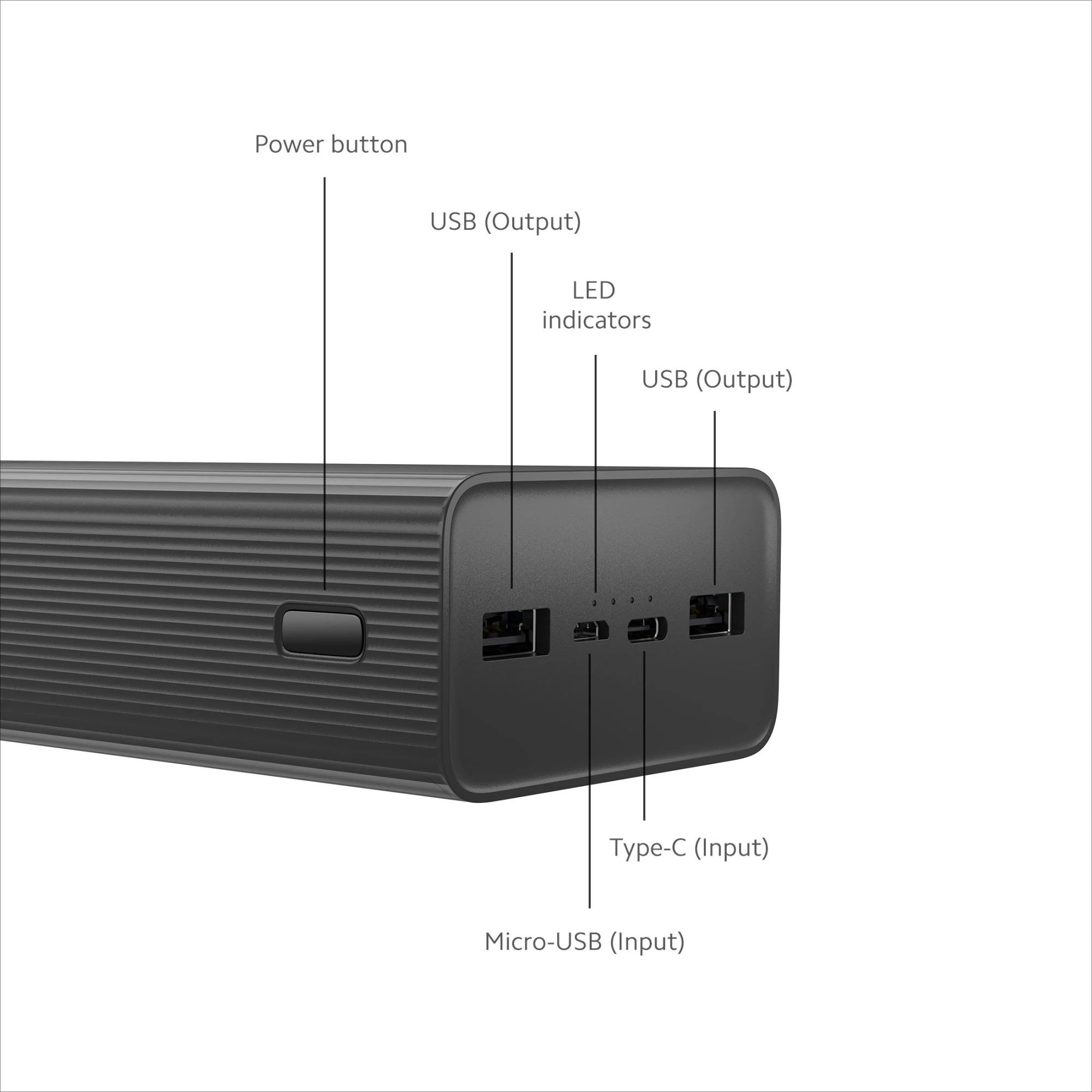 Mi Boost Pro 30000 mAh 18W Fast Charging Power Bank (1 Micro USB Type B, 1 Type C & 2 Type A Ports, Power Delivery 3.0, Black)_4