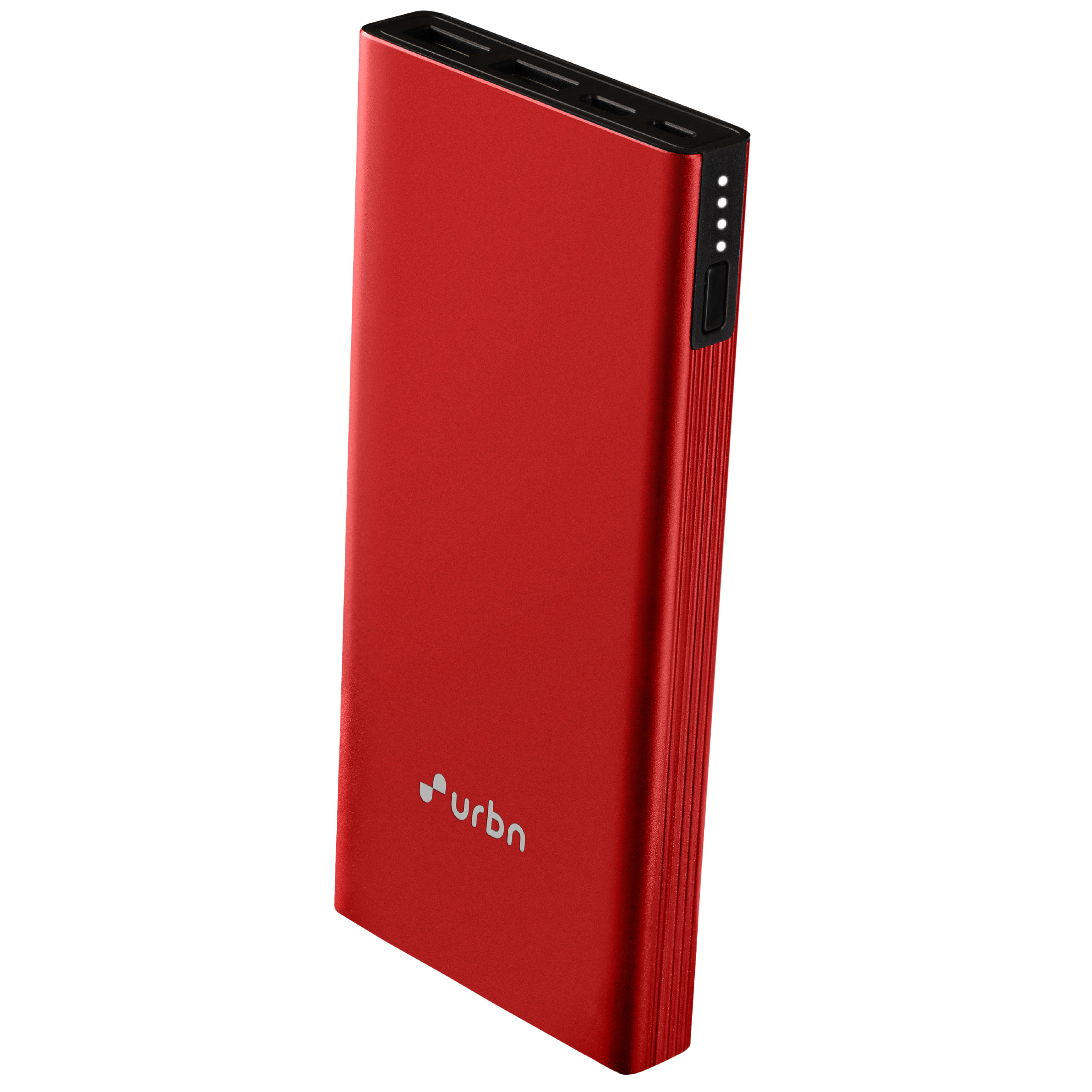 urbn 10000 mAh 12W Fast Charging Power Bank (1 Micro USB Type B, 1 Type C & 2 Type A Ports, Ultra Slim Metal Body, BIS Certified, Red)_1