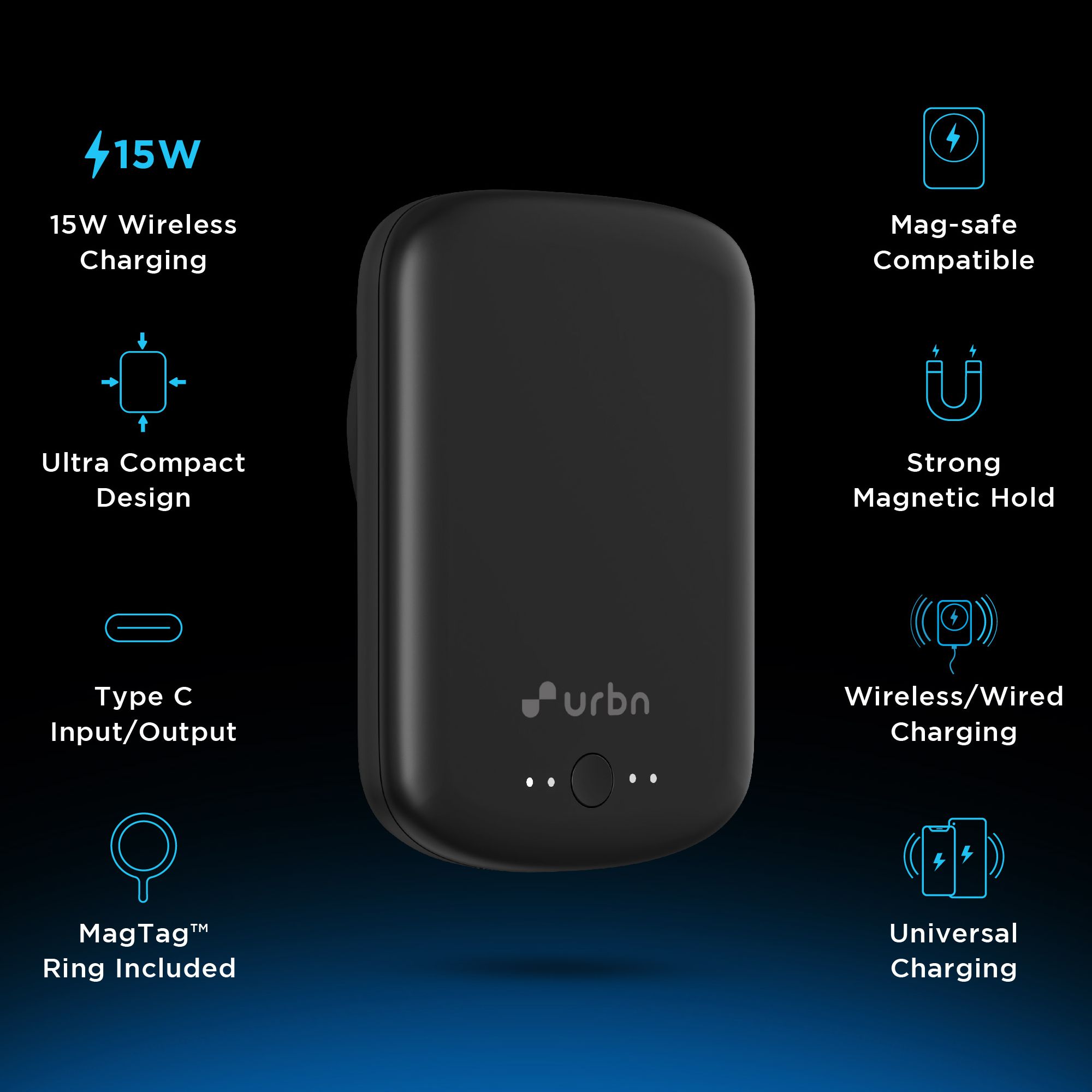 urbn UPR050_BE 5000 mAh 15W Power Bank (1 Type C Port, Black) urbn UPR050_BE 5000 mAh 15W Power Bank (1 Type C Port, Black)_7