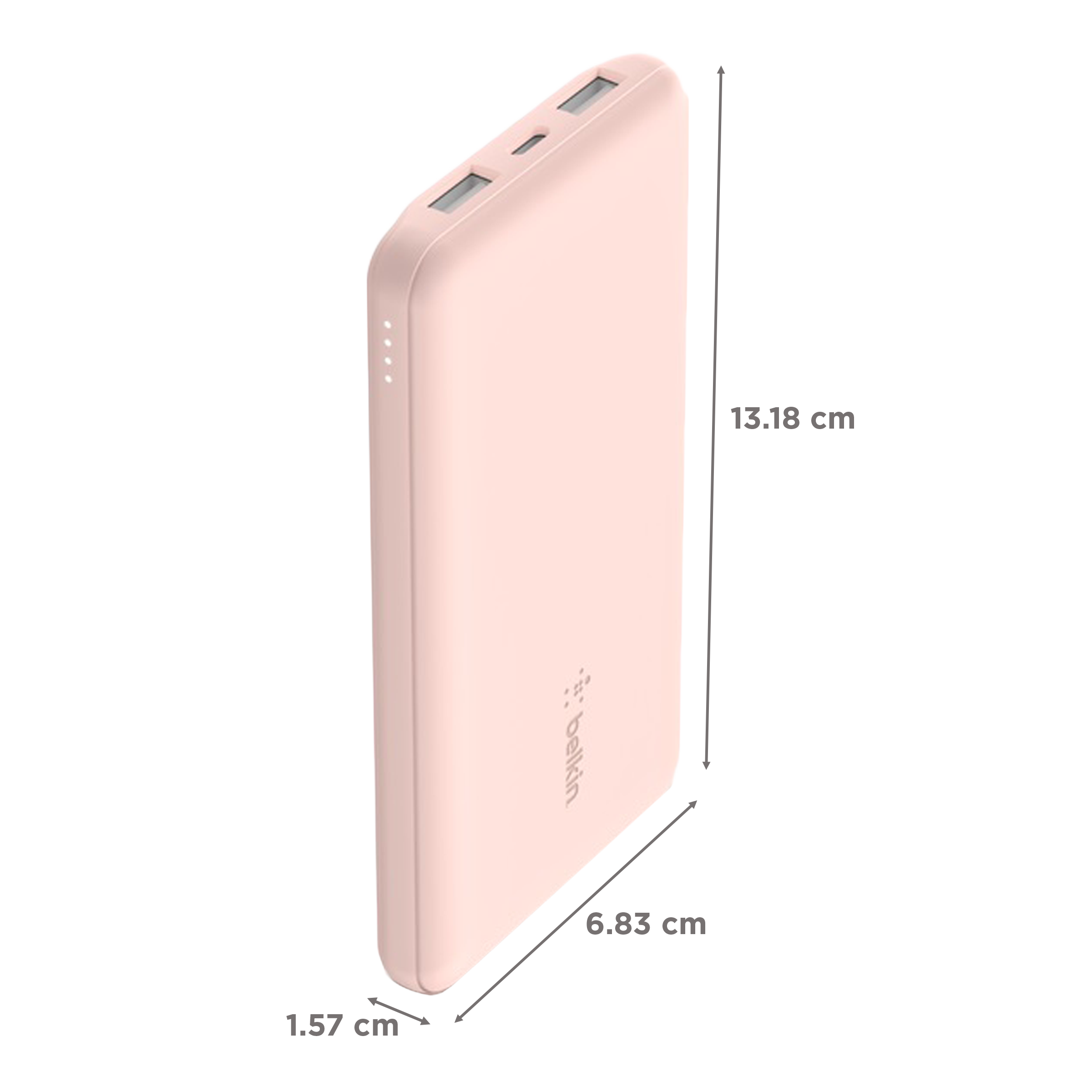 belkin Boost Charge 10000 mAh 15W Power Bank (1 Type C & 2 Type A Ports, LED Charging Indicator, Rose Gold) belkin Boost Charge 10000 mAh 15W Power Bank (1 Type C & 2 Type A Ports, LED Charging Indicator, Rose Gold)_2