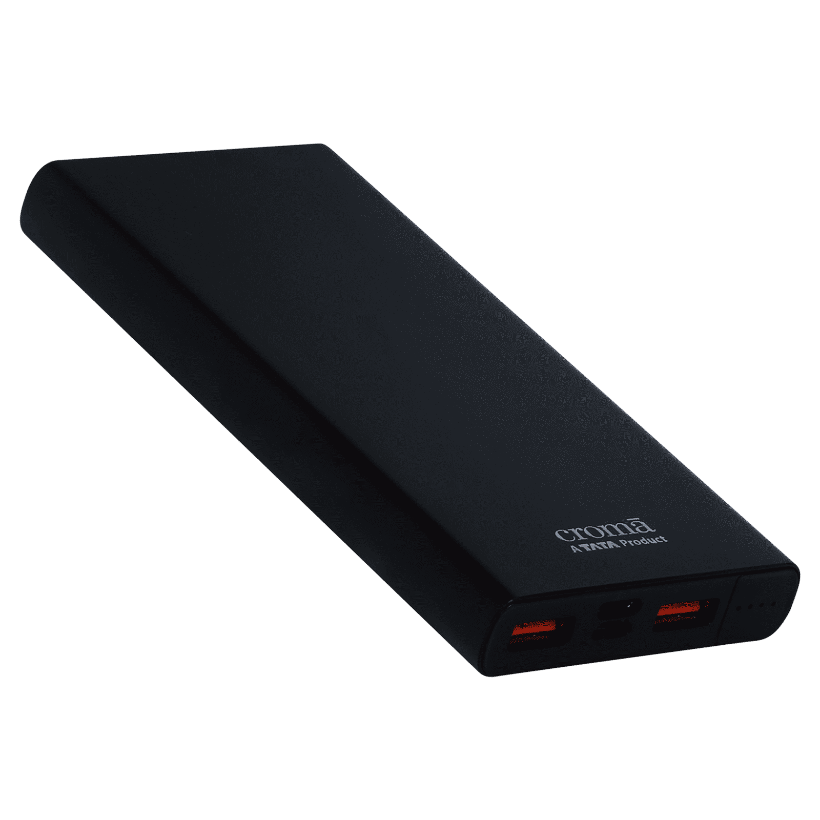 Croma 10000 mAh 22.5W Fast Charging Power Bank (2 Type A, 1 PD Type C & 1 Micro USB Port, Aluminium Casing, Apple Compatible, Black) Croma 10000 mAh 22.5W Fast Charging Power Bank (2 Type A, 1 PD Type C & 1 Micro USB Port, Aluminium Casing, Apple Compatible, Black)_1